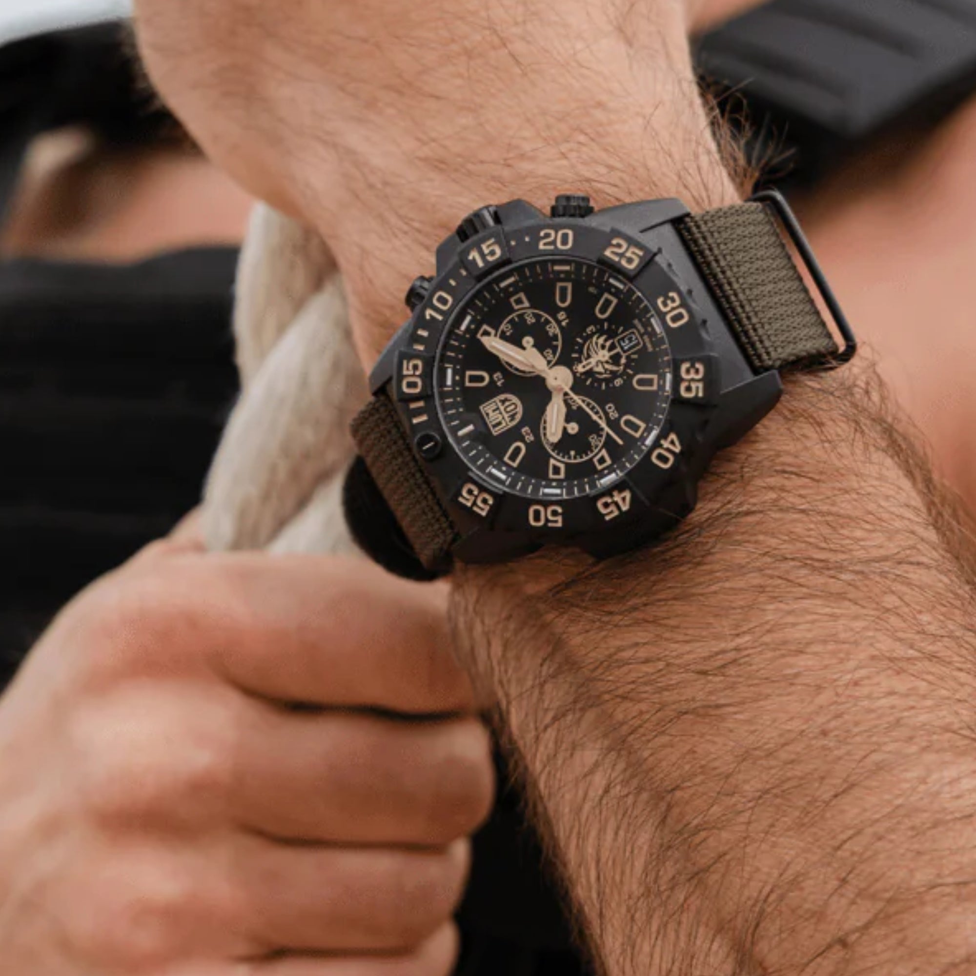 Luminox Navy Seal Foundation Chronograph Black Dial Rubber Strap Men's Watch XS.3590.NSF.2