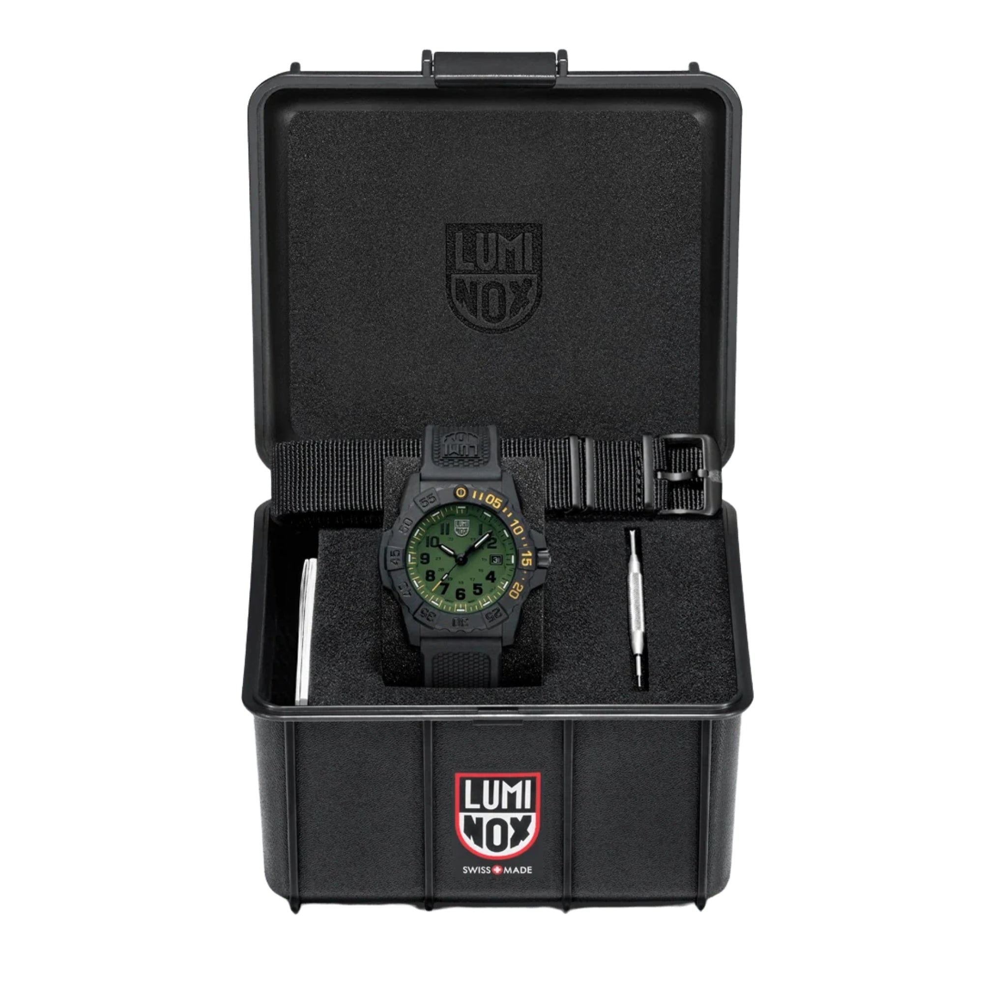 Luminox Navy SEAL Foundation Series Grünes Zifferblatt Gummiarmband Herrenarmbanduhr XS.3517.NSF.SET
