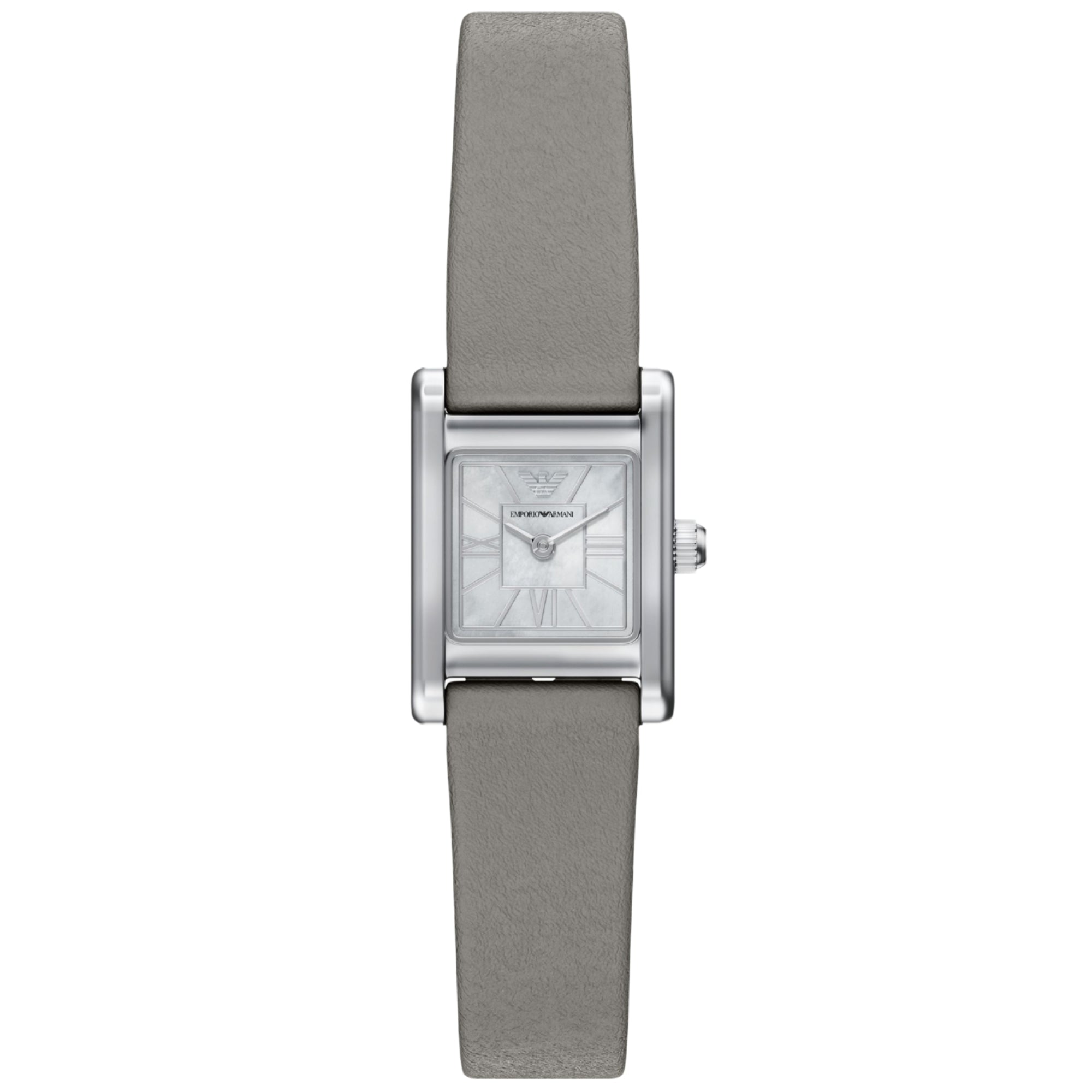 Emporio Armani Genni 19mm White Mother of Pearl Dial Leather Ladies Quartz Watch AR11764
