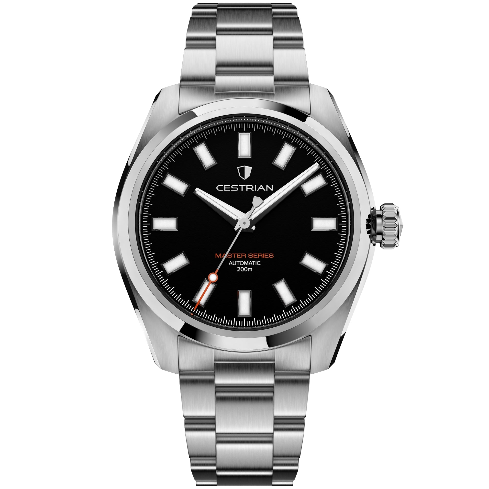 Cestrian Master Series V3 Black Dial Steel Bracelet Automatic Men's Watch CM-BK001
