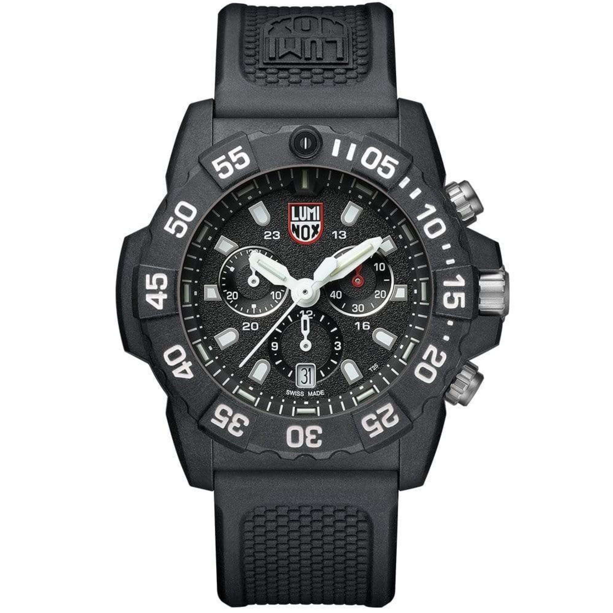 Luminox Navy SEAL Quarz Schwarzes Zifferblatt Gummi Herren Uhr XS.3581
