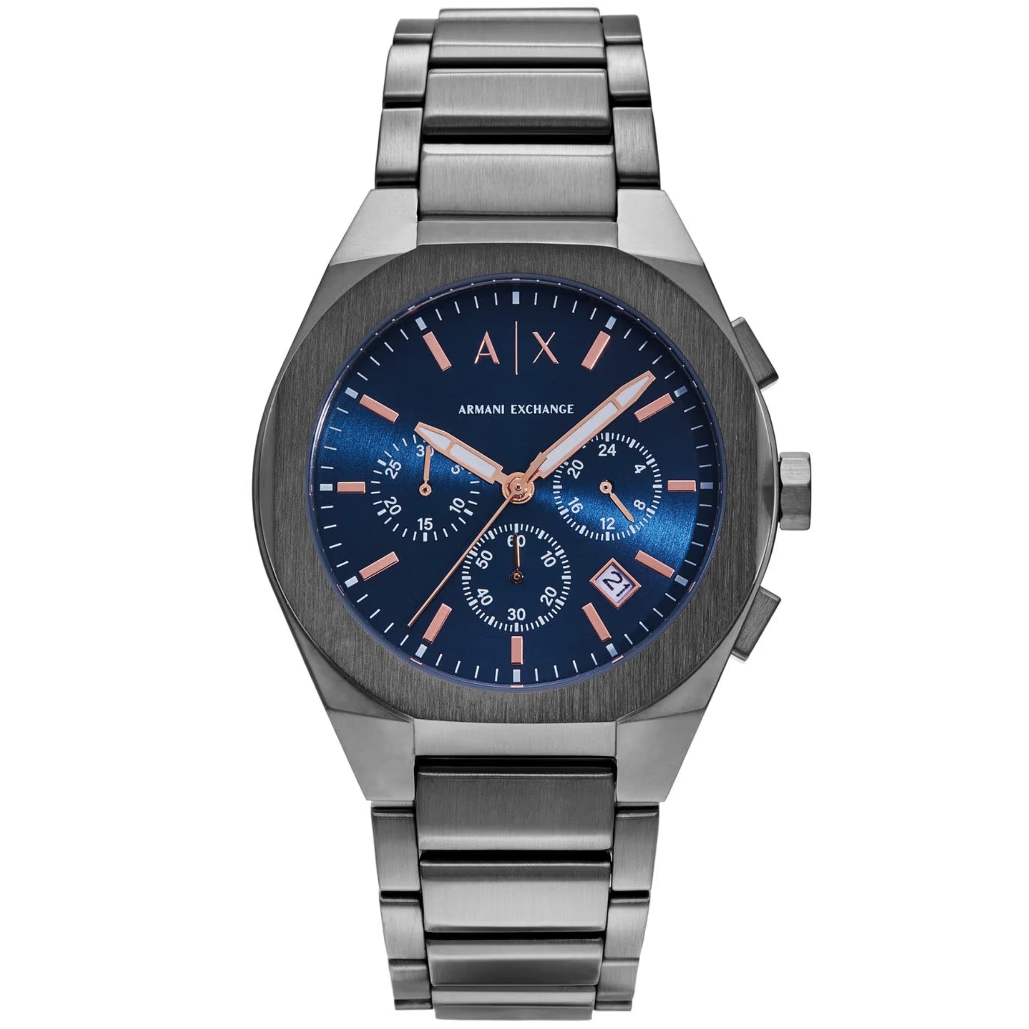 Armani Exchange Sync Chronograph Blue Dial Steel Strap Men's Watch AX4182