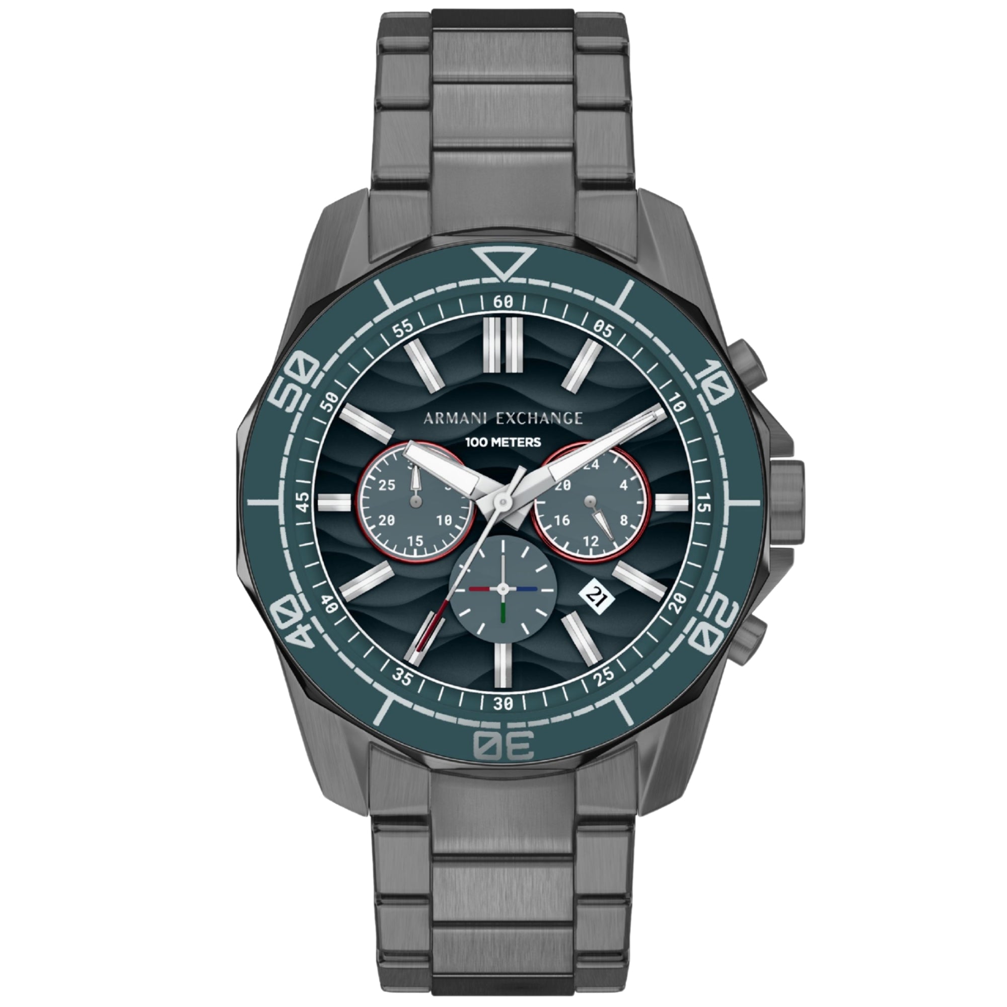 Armani Exchange Spencer 44mm Chronograph Blue Dial Steel Mens Quartz Watch AX1972