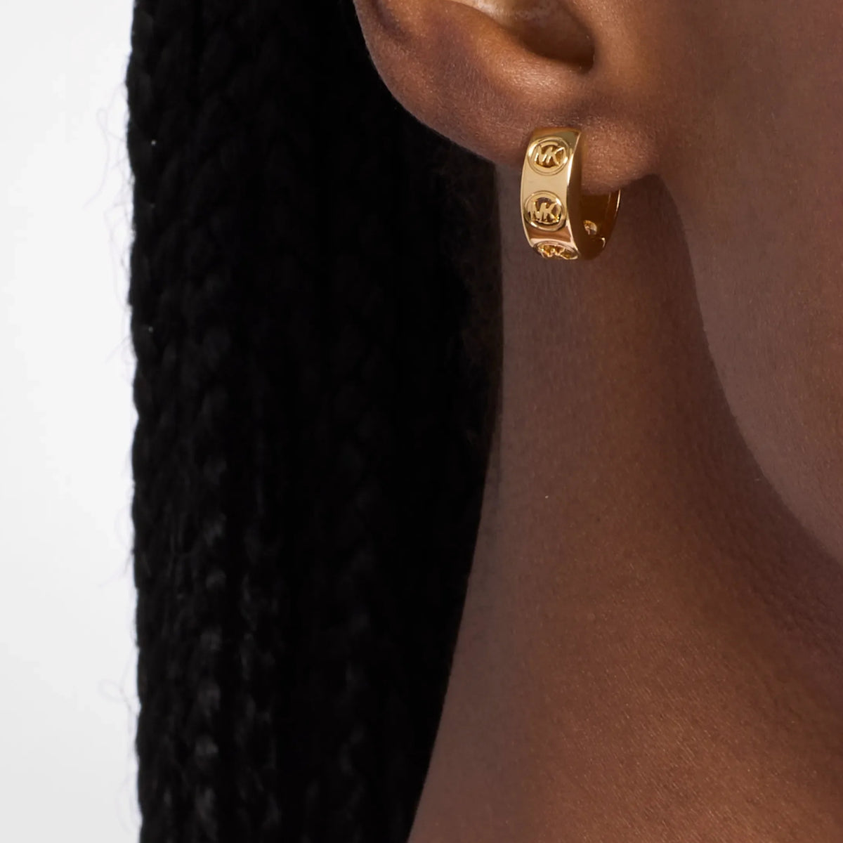 Michael Kors MK Gold Logo Huggie Ladies Earrings MKJ8655710