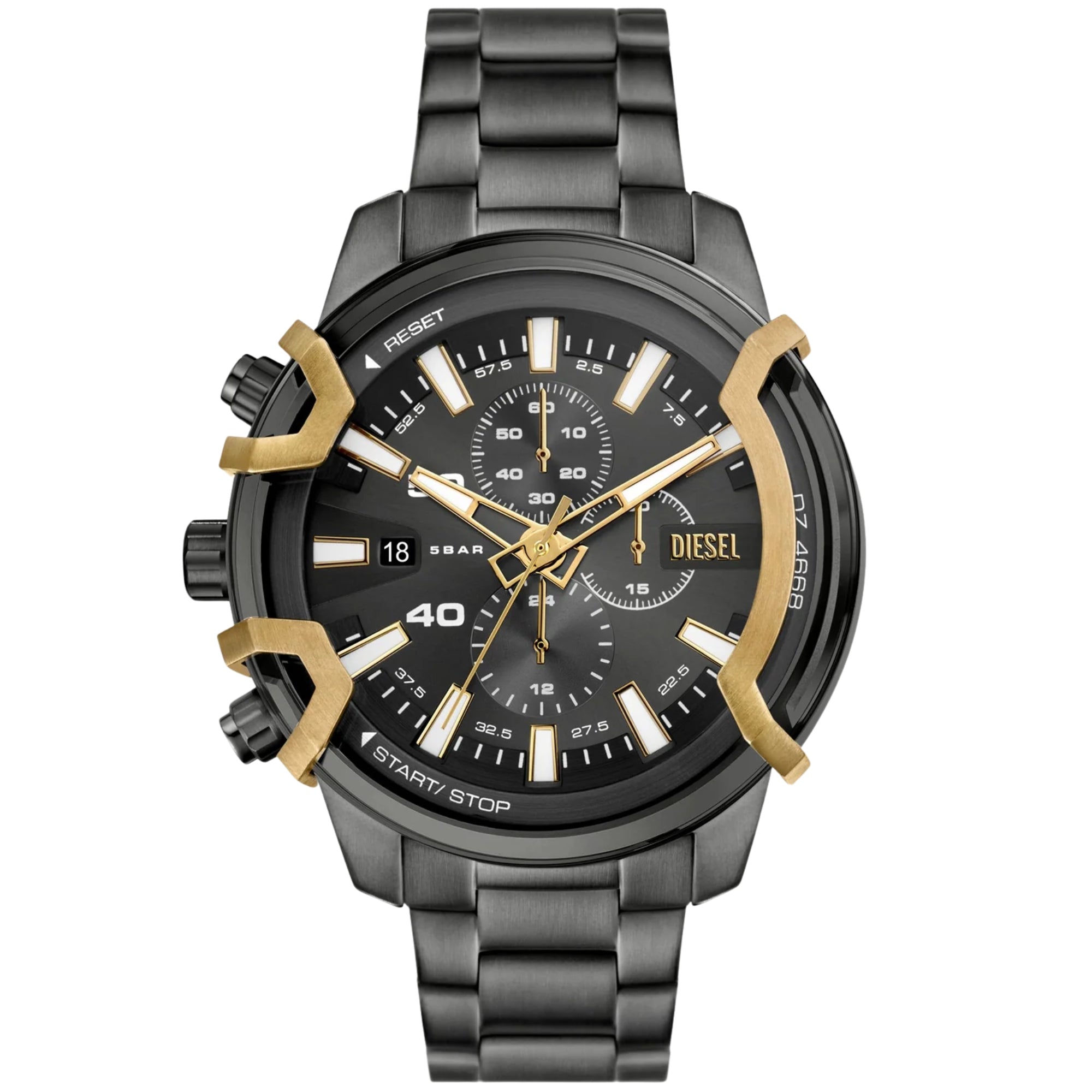 Diesel Griffed 48mm Chronograph Grey Dial Steel Mens Quartz Watch DZ4668