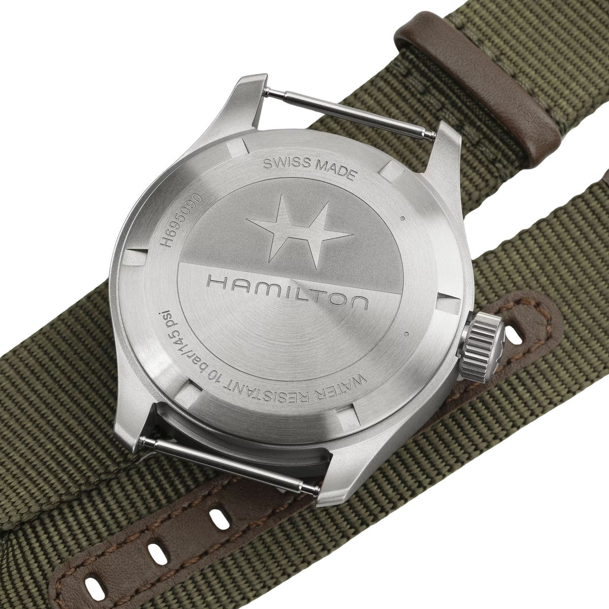 Hamilton Khaki Field power reserve H69509910 case back profile