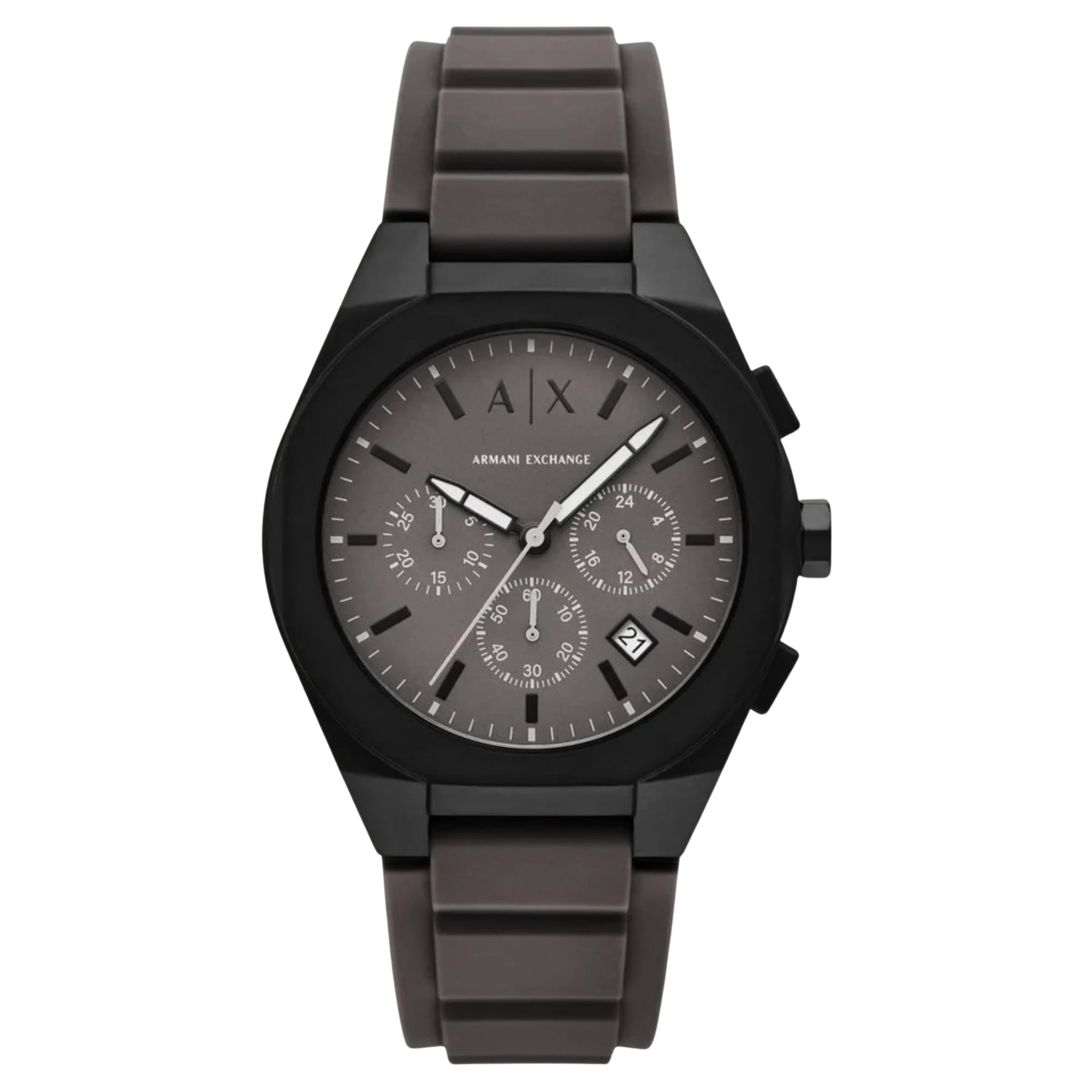 Armani Exchange Sync 42mm Chronograph Grey Dial Leather Mens Quartz Watch AX4191