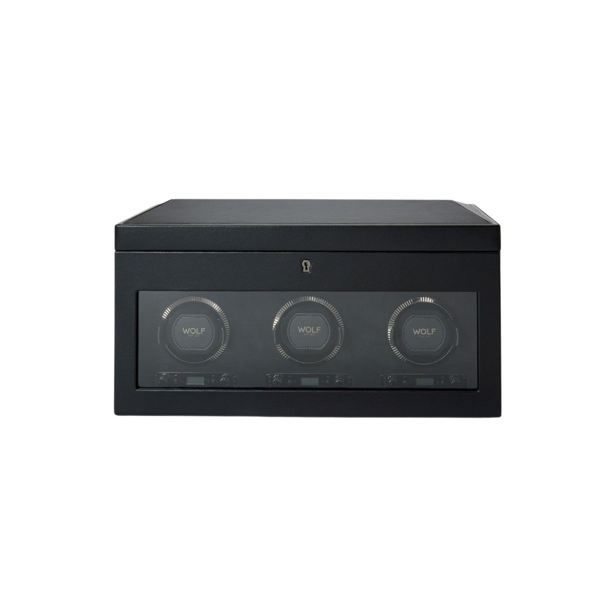 WOLF British Racing Black Triple Watch Winder with Storage 792302