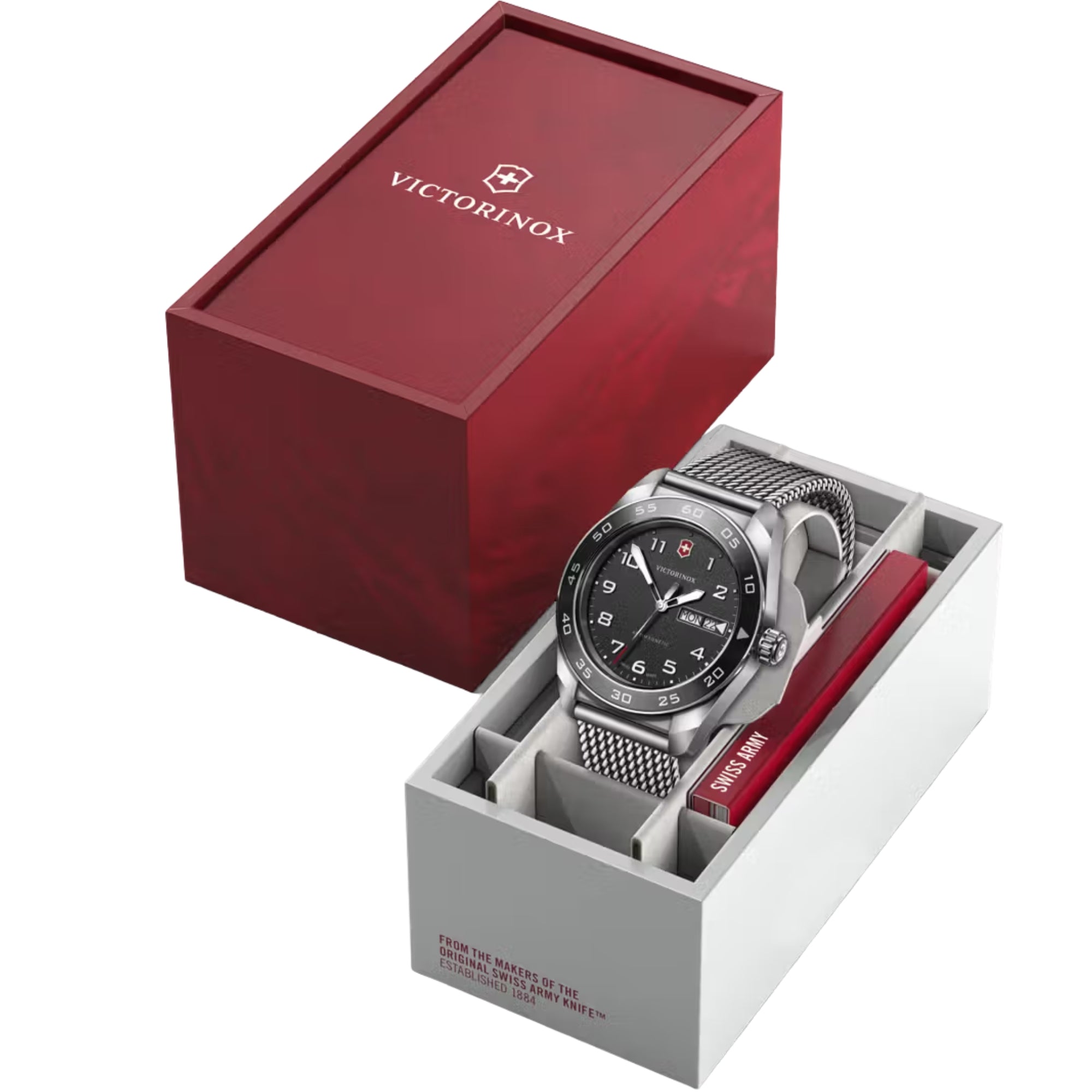 Victorinox Swiss Army 42mm Black Dial Steel Mens Quartz Watch 242043