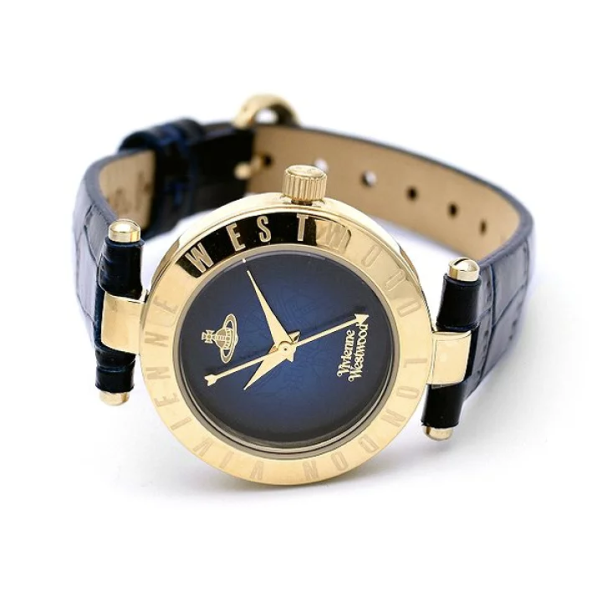 Vivienne Westwood Exclusive Westbourne II Quartz Blue Dial Blue Leather Strap Ladies Watch VV092NVNV