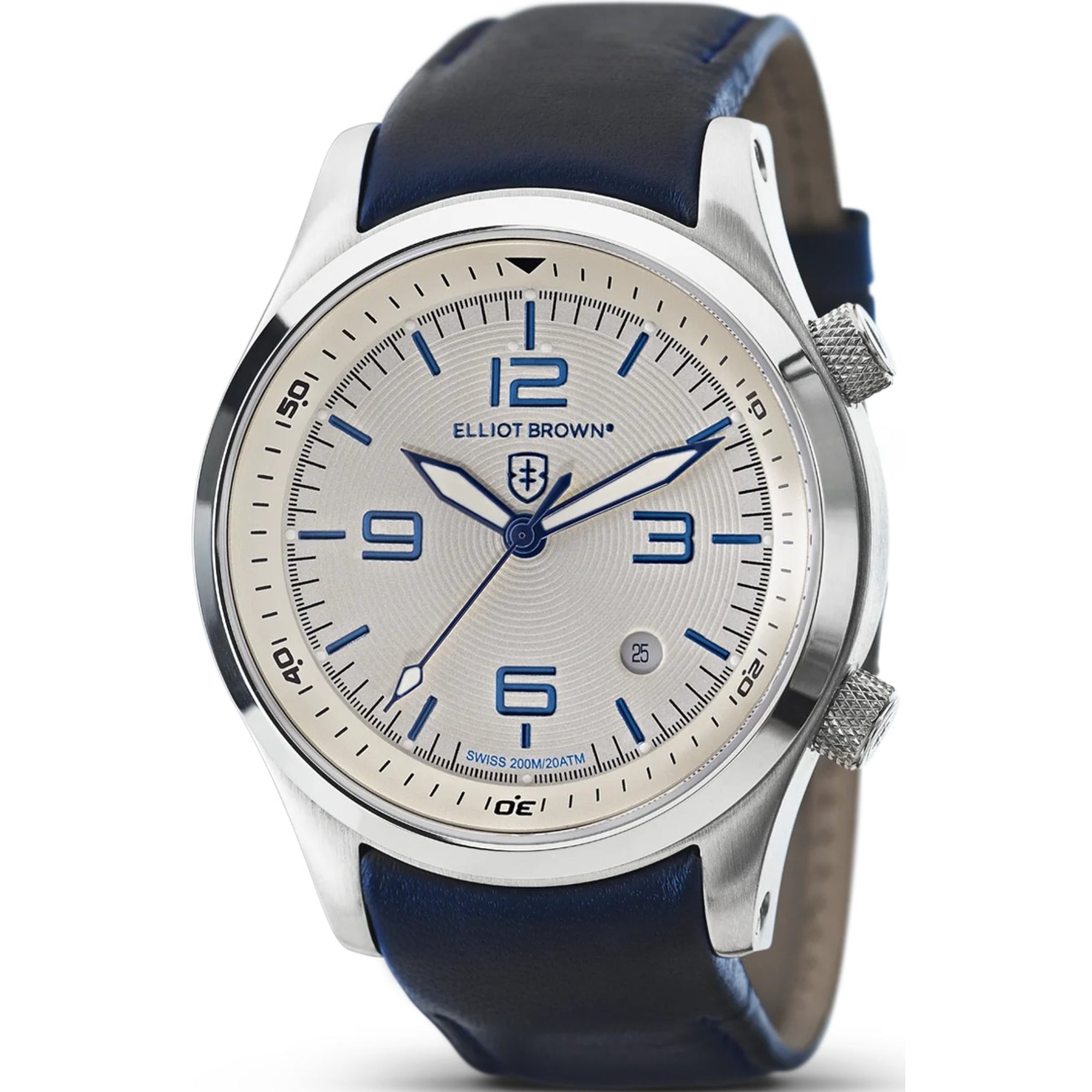 Elliot Brown Canford Cream Dial Blue Leather Strap Men’s Watch 202-001-L06