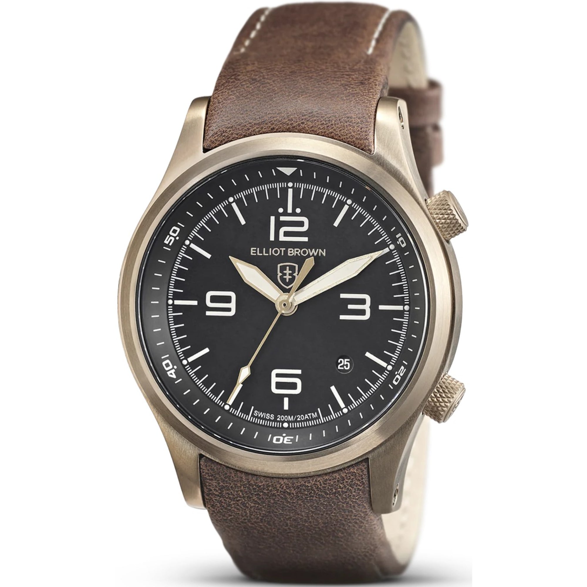 Elliot Brown Canford Black Dial Brown Leather Strap Men’s Watch 202-022-L24