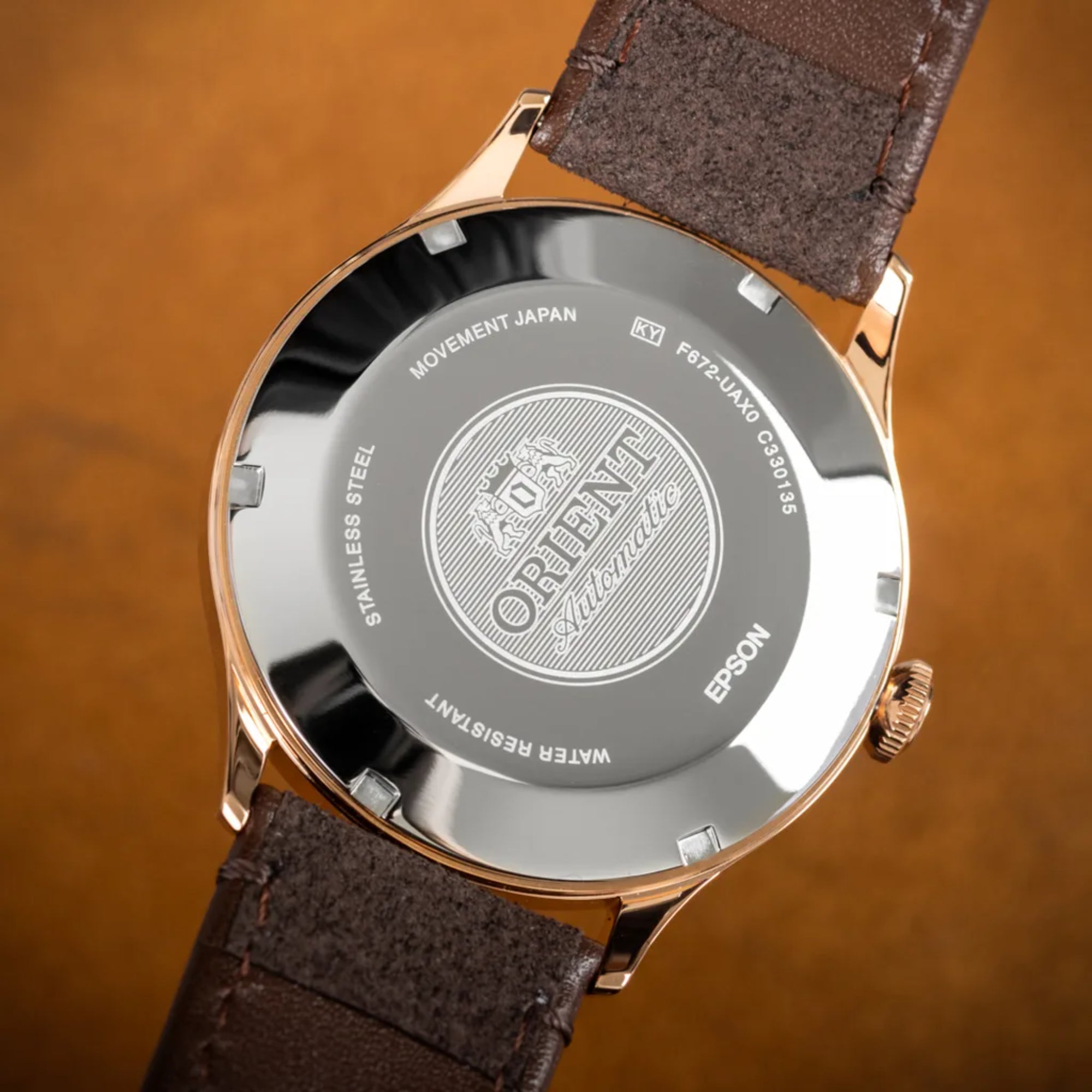 Orient Bambino Classic Vintage Style Automatic Bronze Dial Leather Strap Men’s Dress Watch RA-AC0P04Y30B