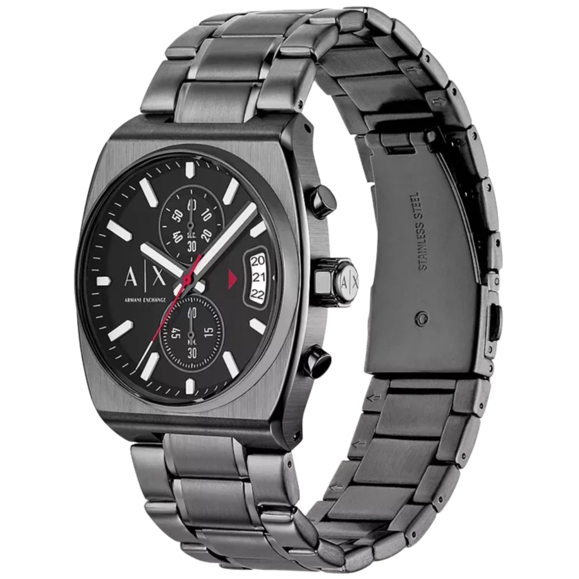 Armani Exchange Oliver 40mm Chronograph Black Dial Steel Mens Quartz Watch AX2823