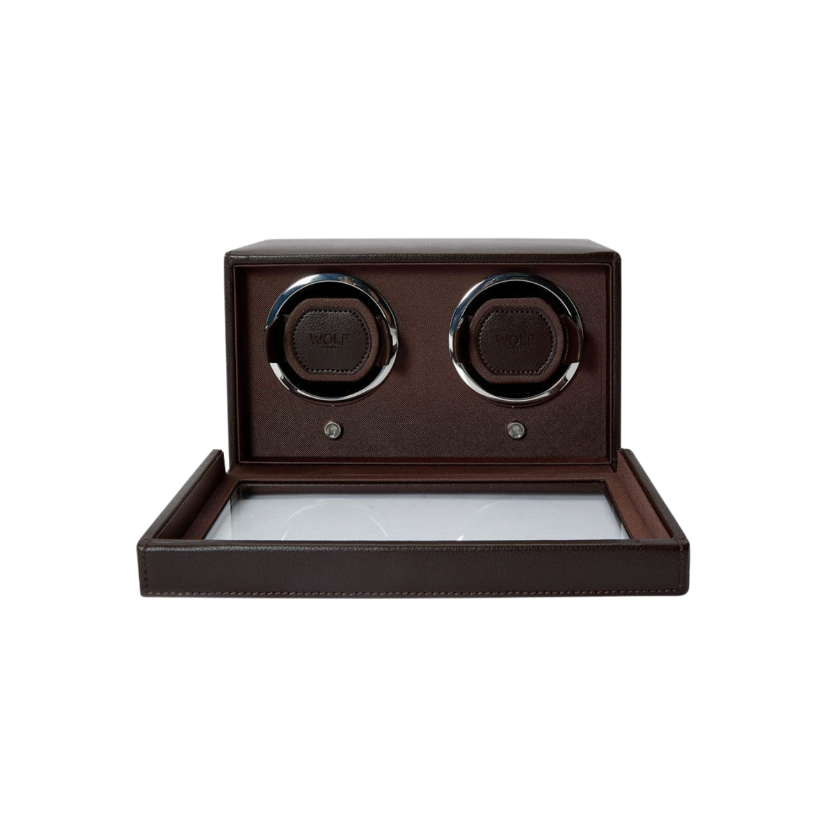 WOLF Cub Brown Double Watch Winder with Cover 461206