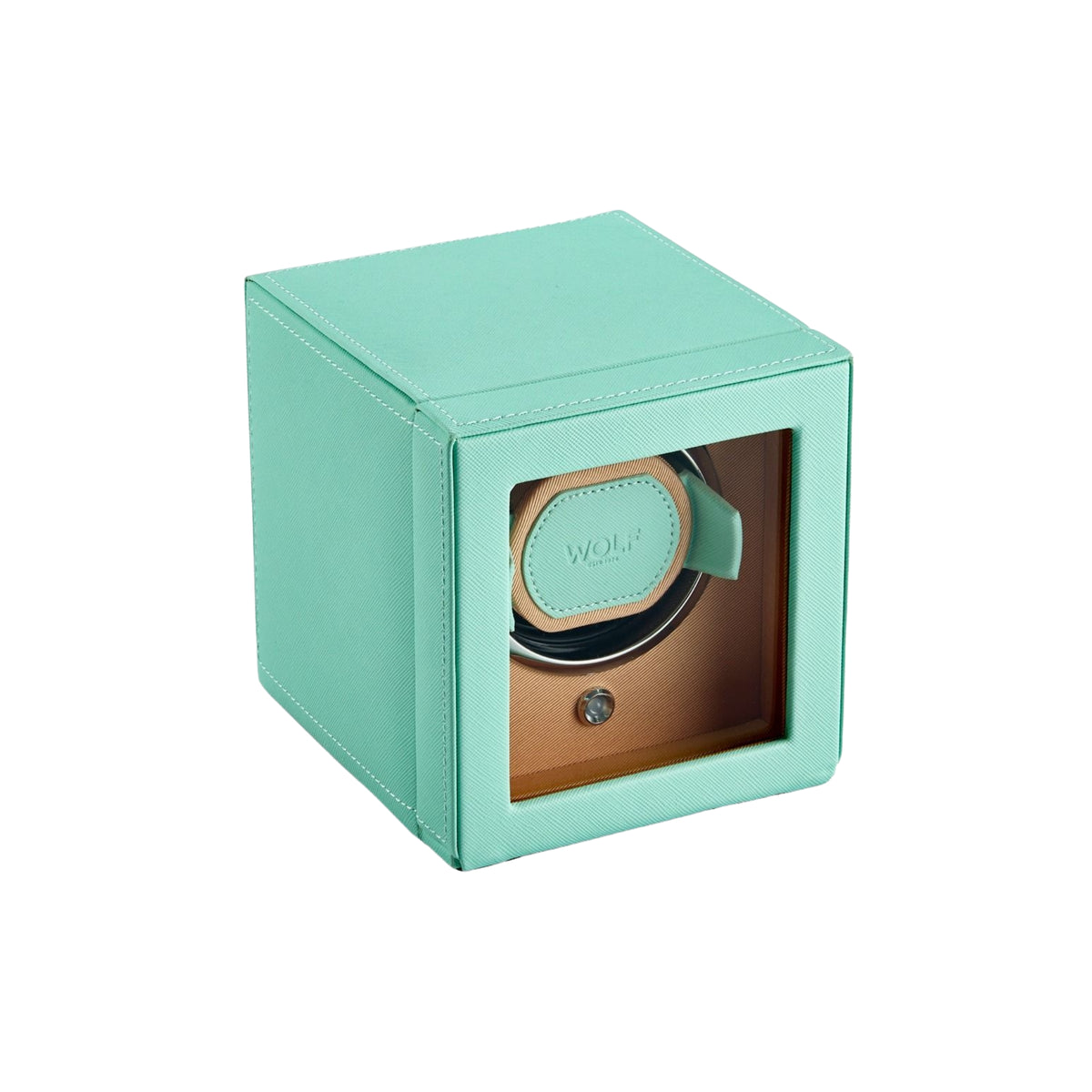 WOLF Cub Seltzer Mint Single Watch Winder with Cover 461125