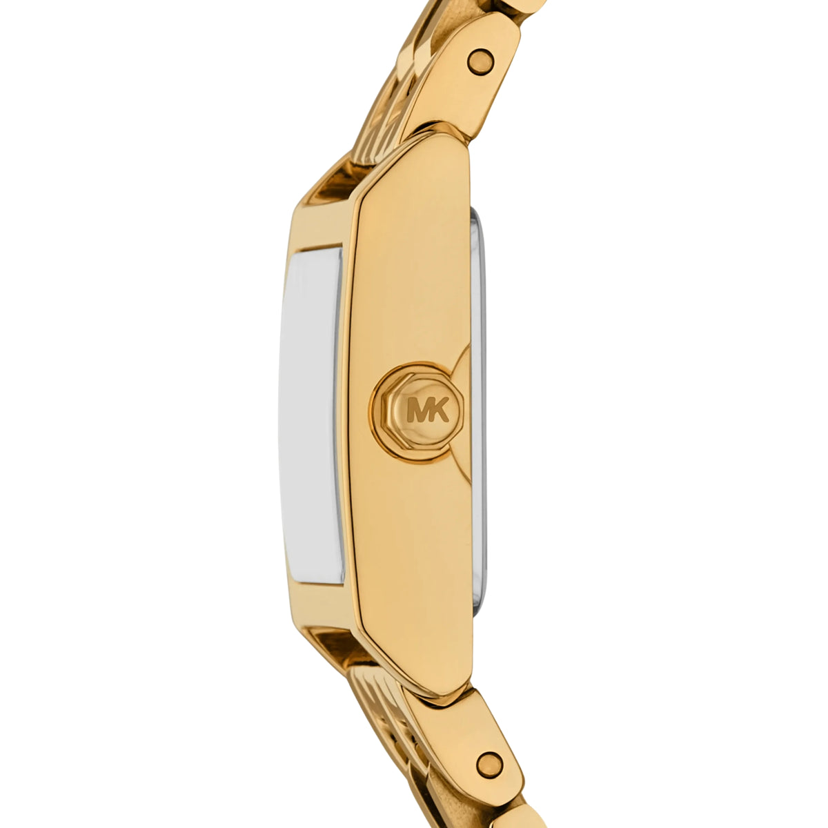 Michael Kors Georgie MK4931 rear view showing gold-tone steel bracelet clasp