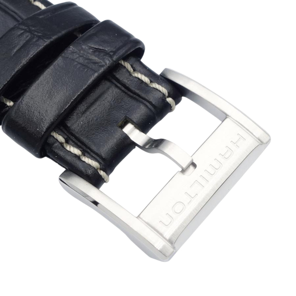 Hamilton Khaki Field Murph Schwarzes Leder Uhrenarmband H690000143