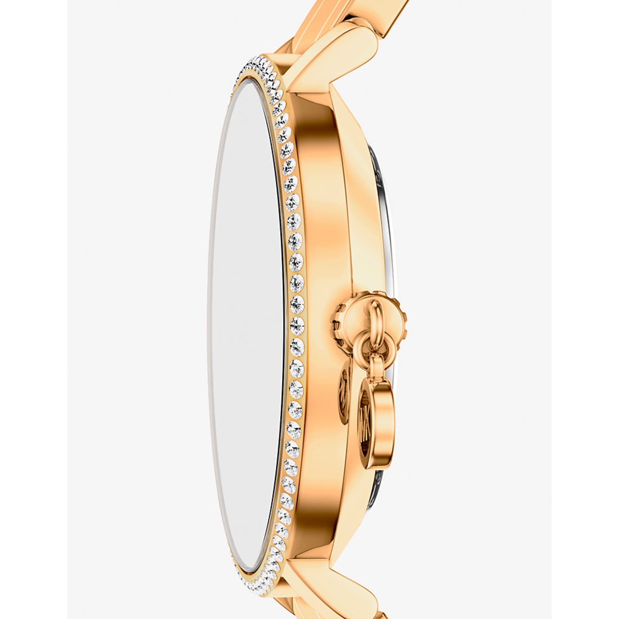 Michael Kors Mini Pyper Pave Gold Dial Steel Strap Women's Watch MK7572