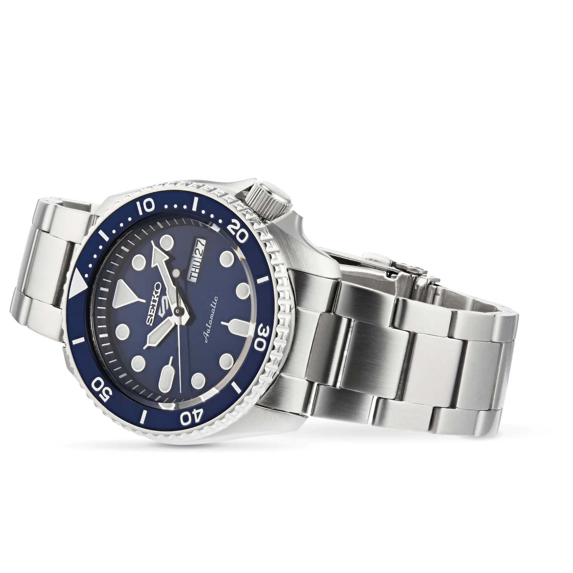 Seiko 5 Sports Blue Dial Silver Stainless Steel Automatic Men's Watch SRPD51K1
