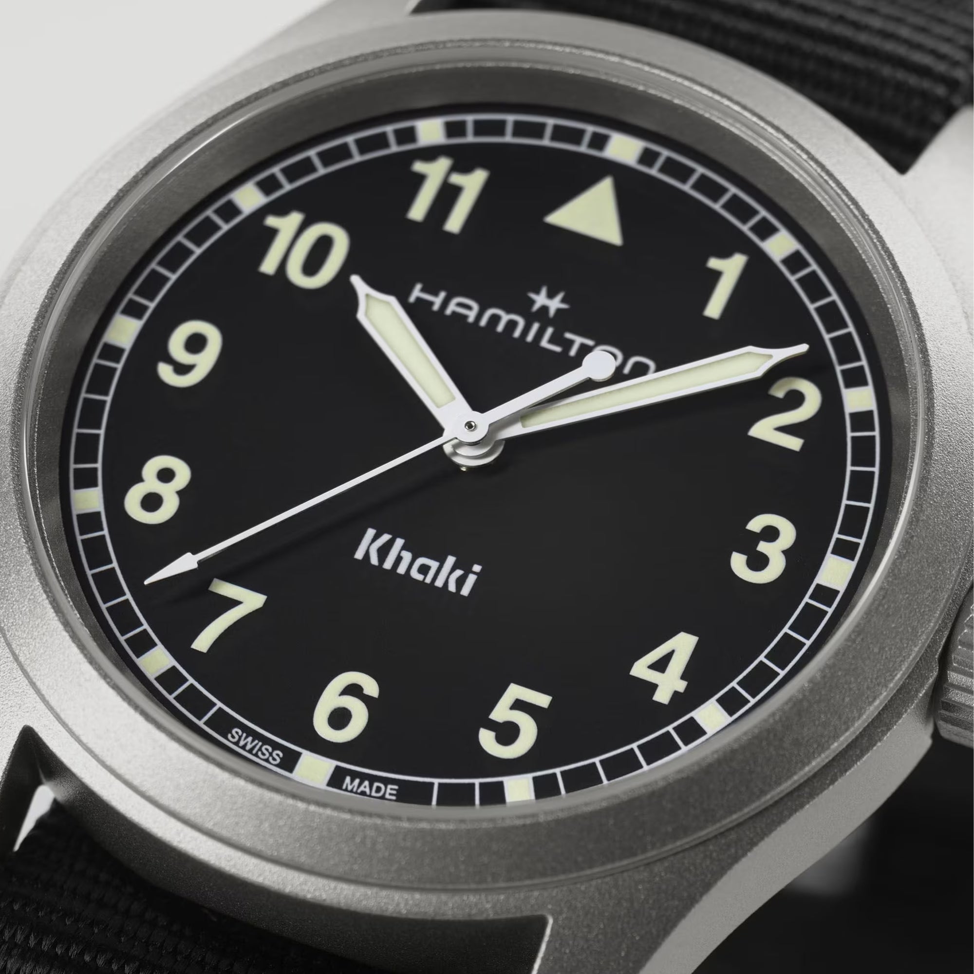 Hamilton Khaki Field 38mm Black Dial NATO Mens Quartz Watch H69401430