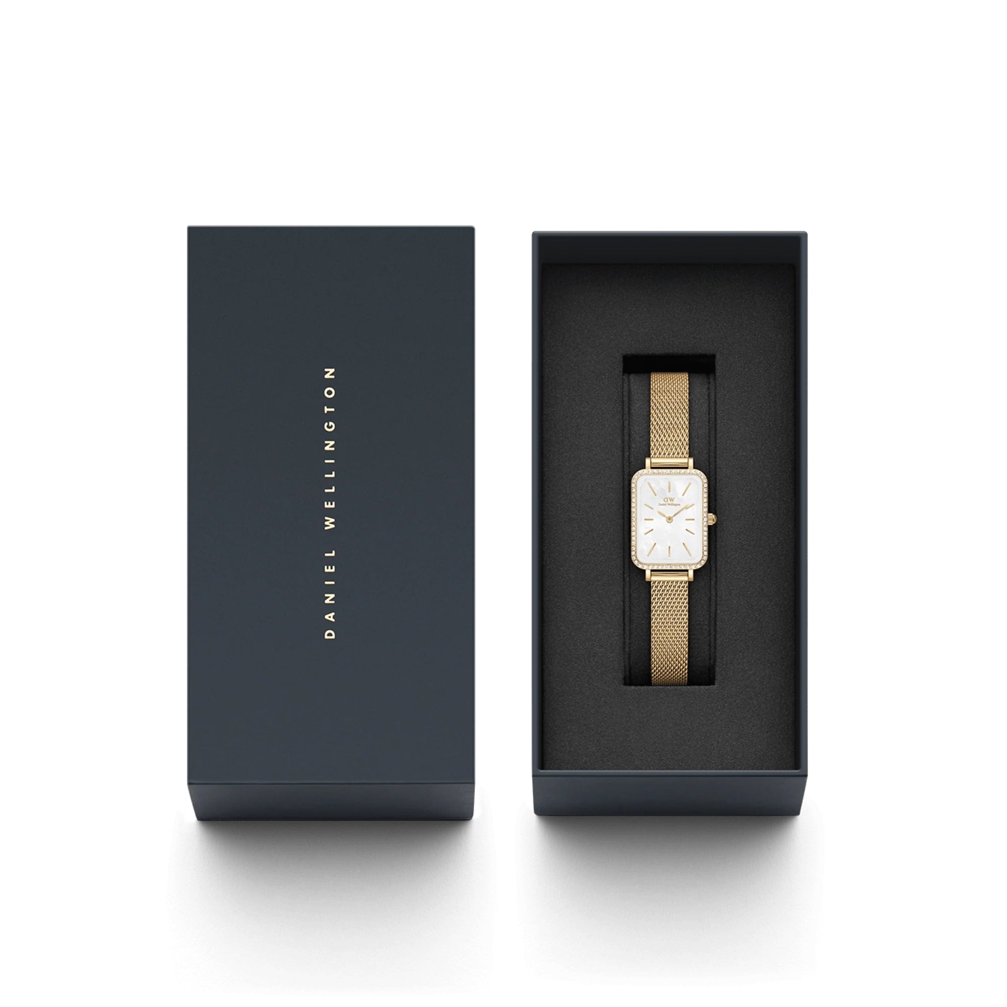 Daniel Wellington Quadro 20mm Mother of Pearl Dial Steel Ladies Quartz Watch DW00100668