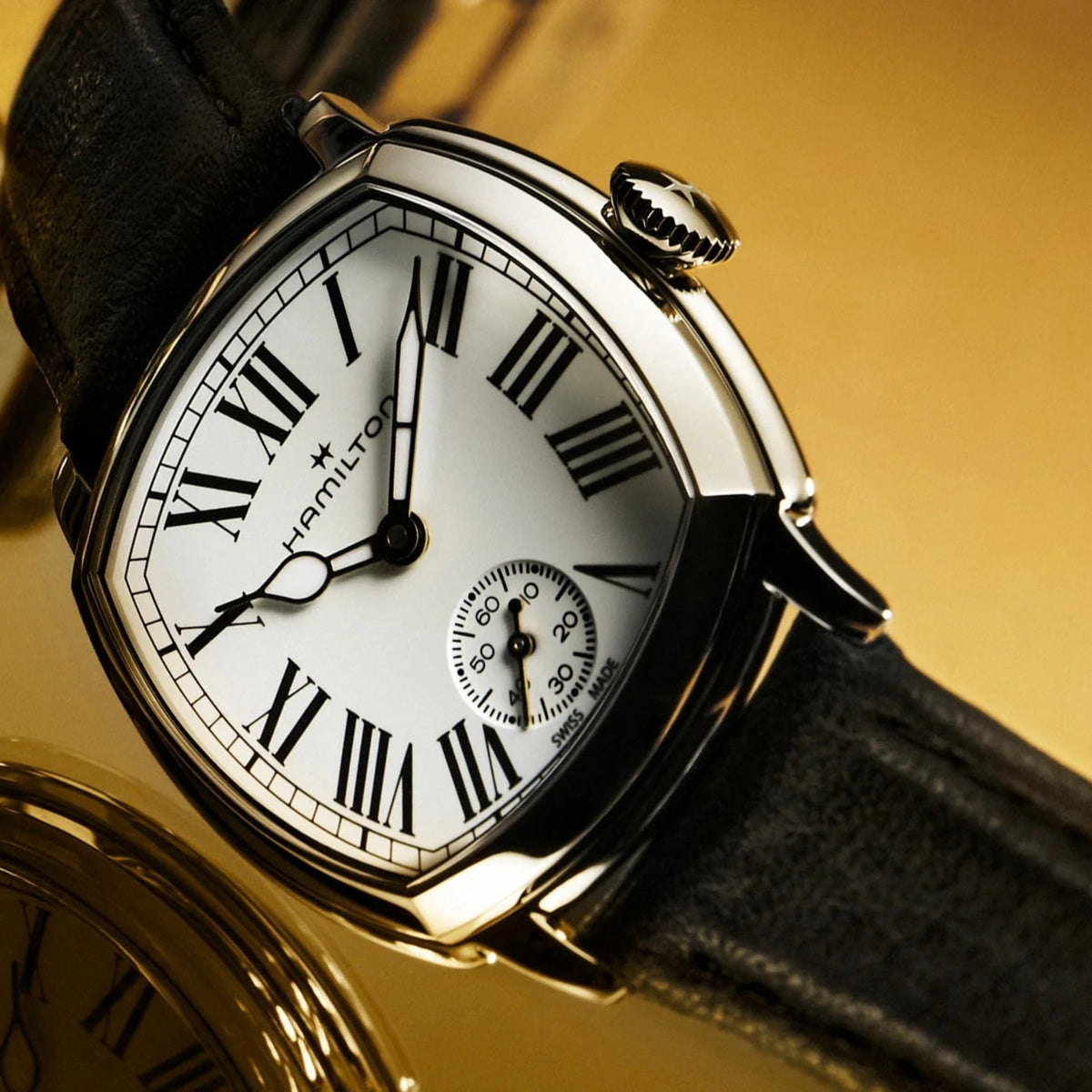 Hamilton American Classic Cushion 30mm White Dial Leather Manual-Wind Watch H36109710