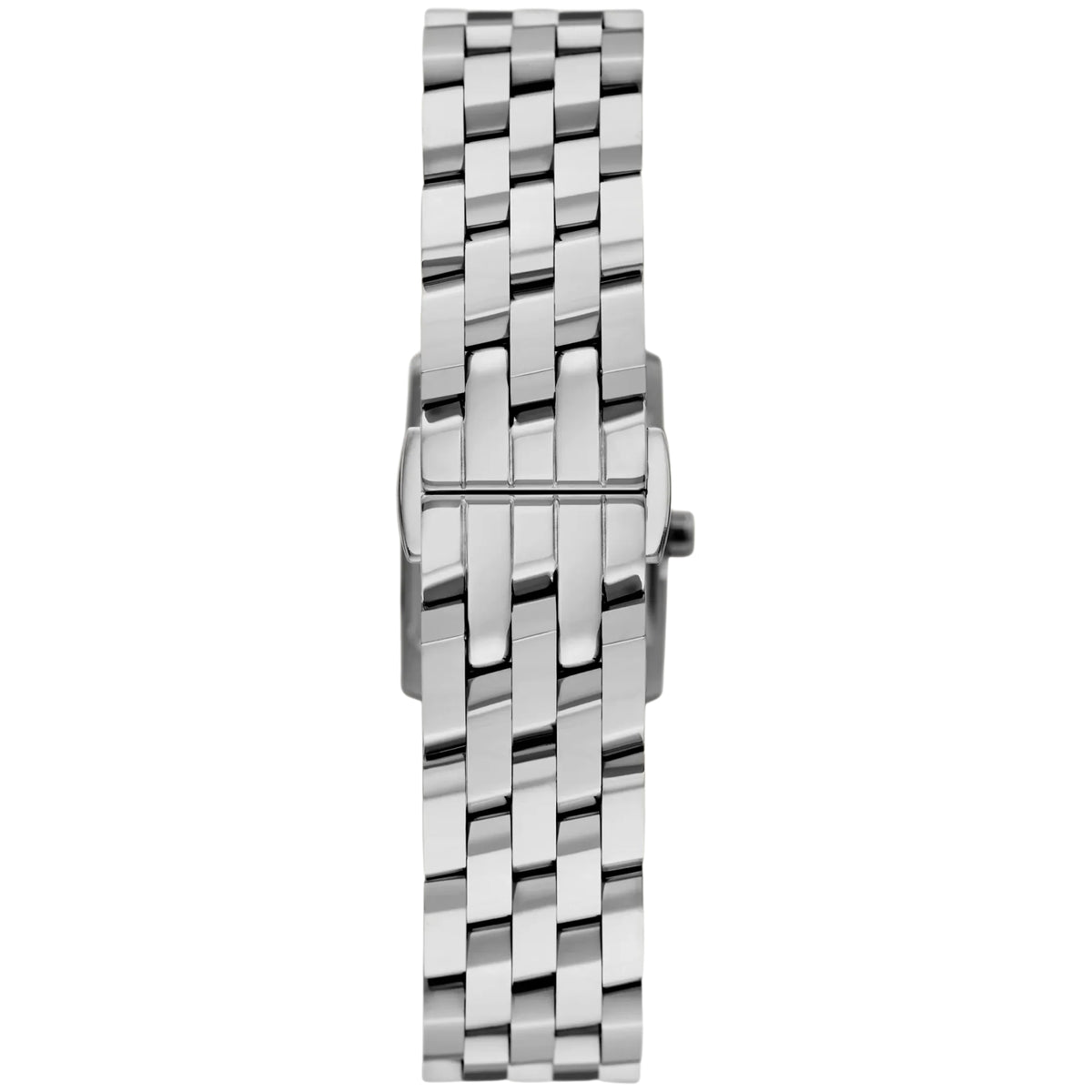 Michael Kors Georgie MK4933 side profile showing slim case with engraved MK crown and silver-tone steel bracelet