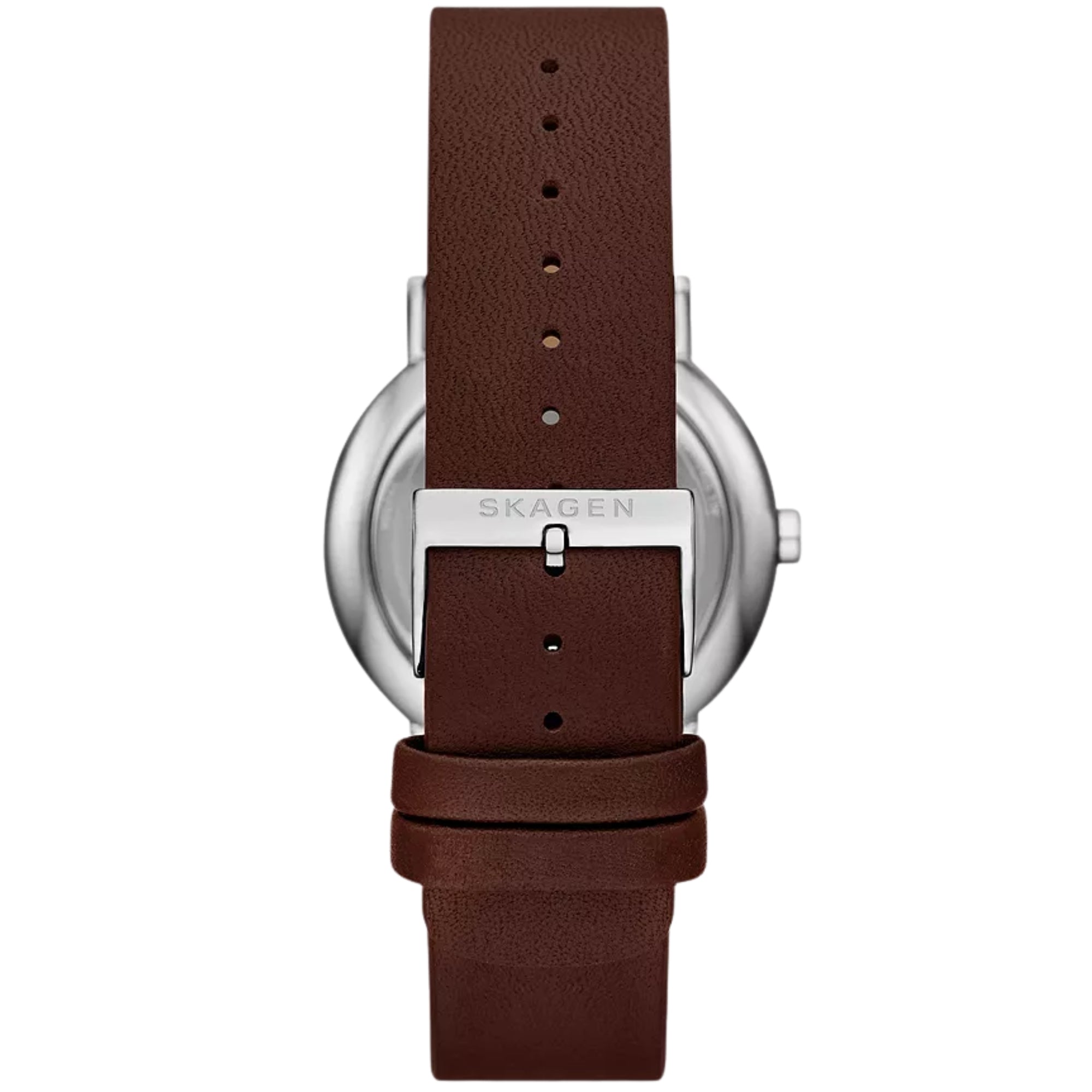 Skagen Signatur Multifunction Grey Dial Leather Strap Men's Watch SKW6941