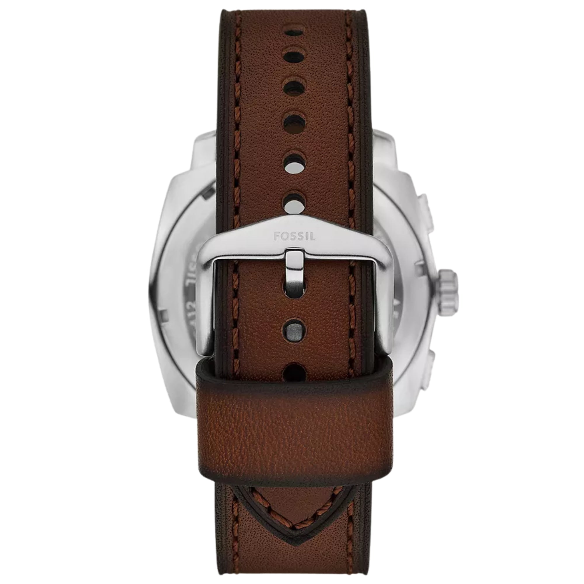 Fossil Machine 44mm Chronograph Green Dial Leather Mens Quartz Watch FS6100