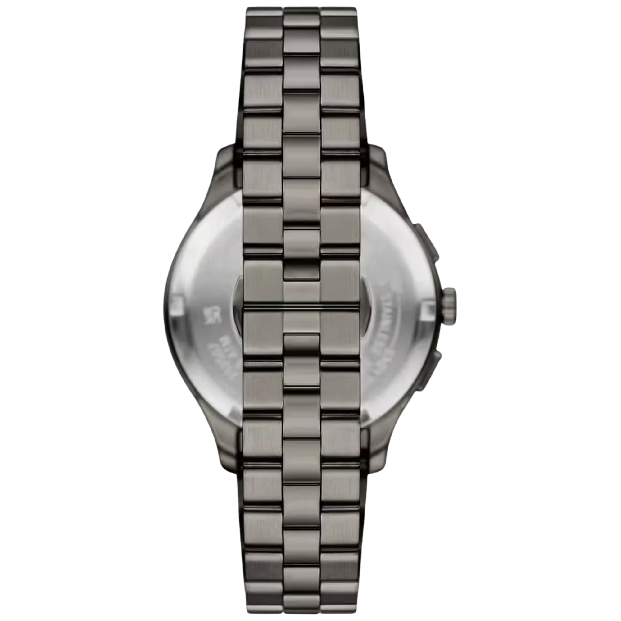 Emporio Armani Dario AR11729 steel link bracelet and case back detail