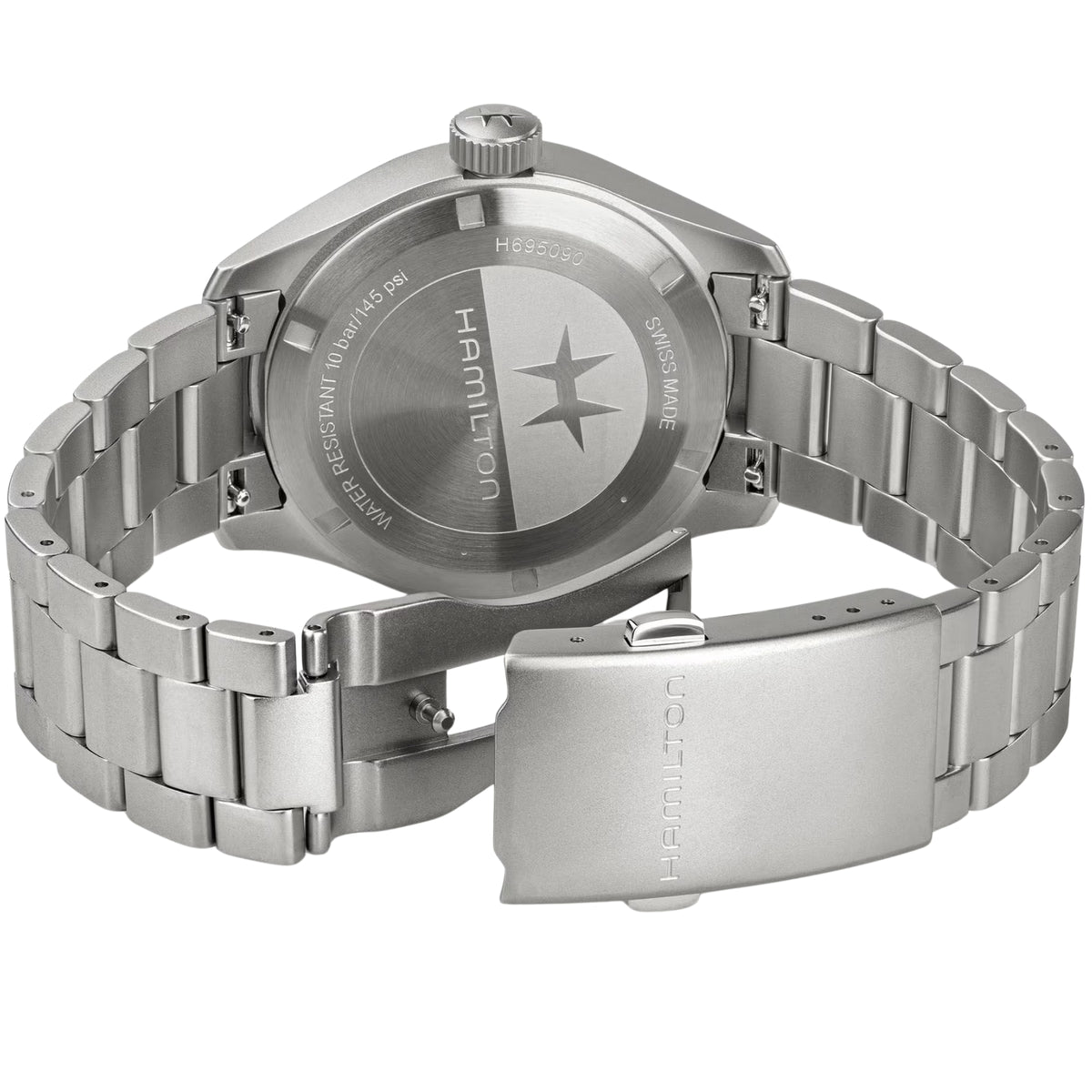 Hamilton Khaki Field H69509110 stainless steel bracelet and EasyClick folding clasp detail