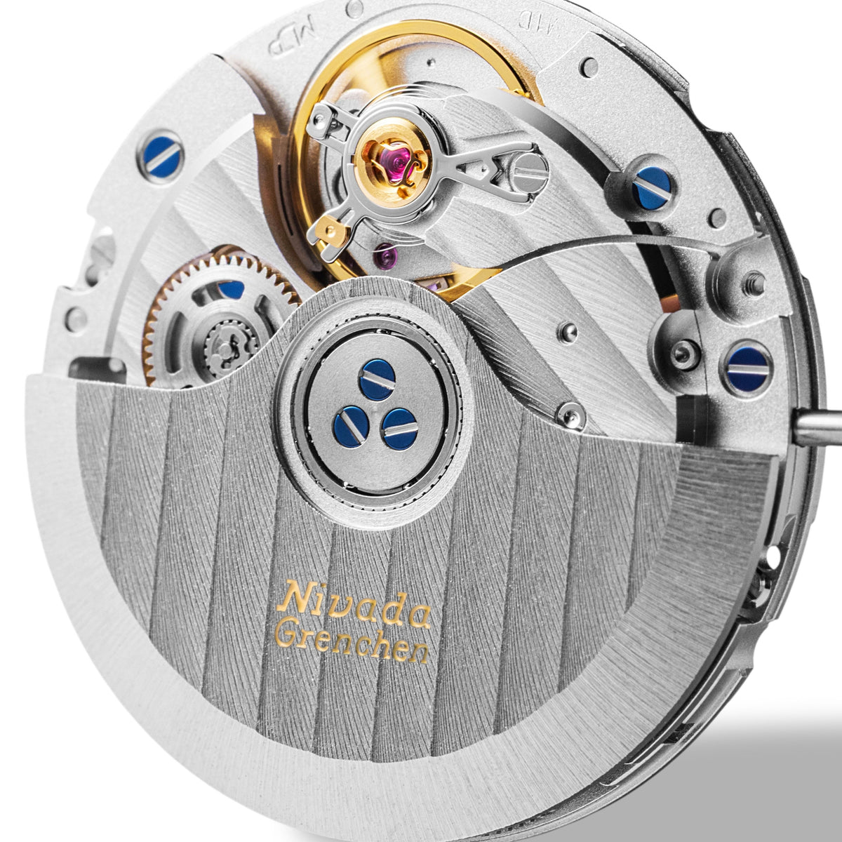Nivada Grenchen F77 MK2 100 Years Edition 38mm Ice Agate Dial Rubber Mens Automatic Watch 68061A77-DR