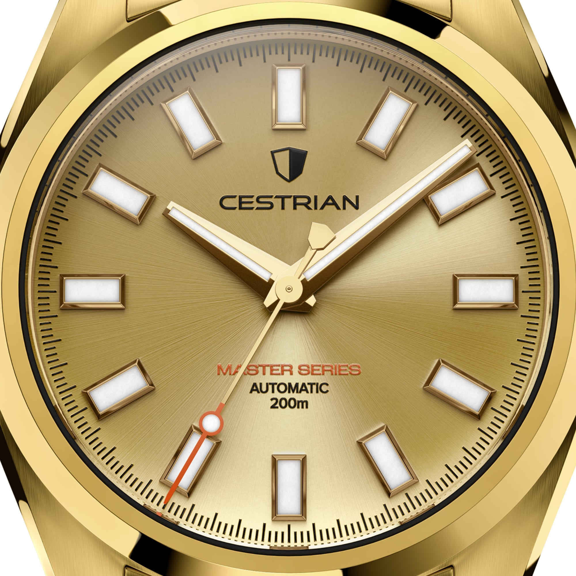 Cestrian Master Series V3 Gold Dial Gold Plated Bracelet Automatic Men's Watch CM-GD011