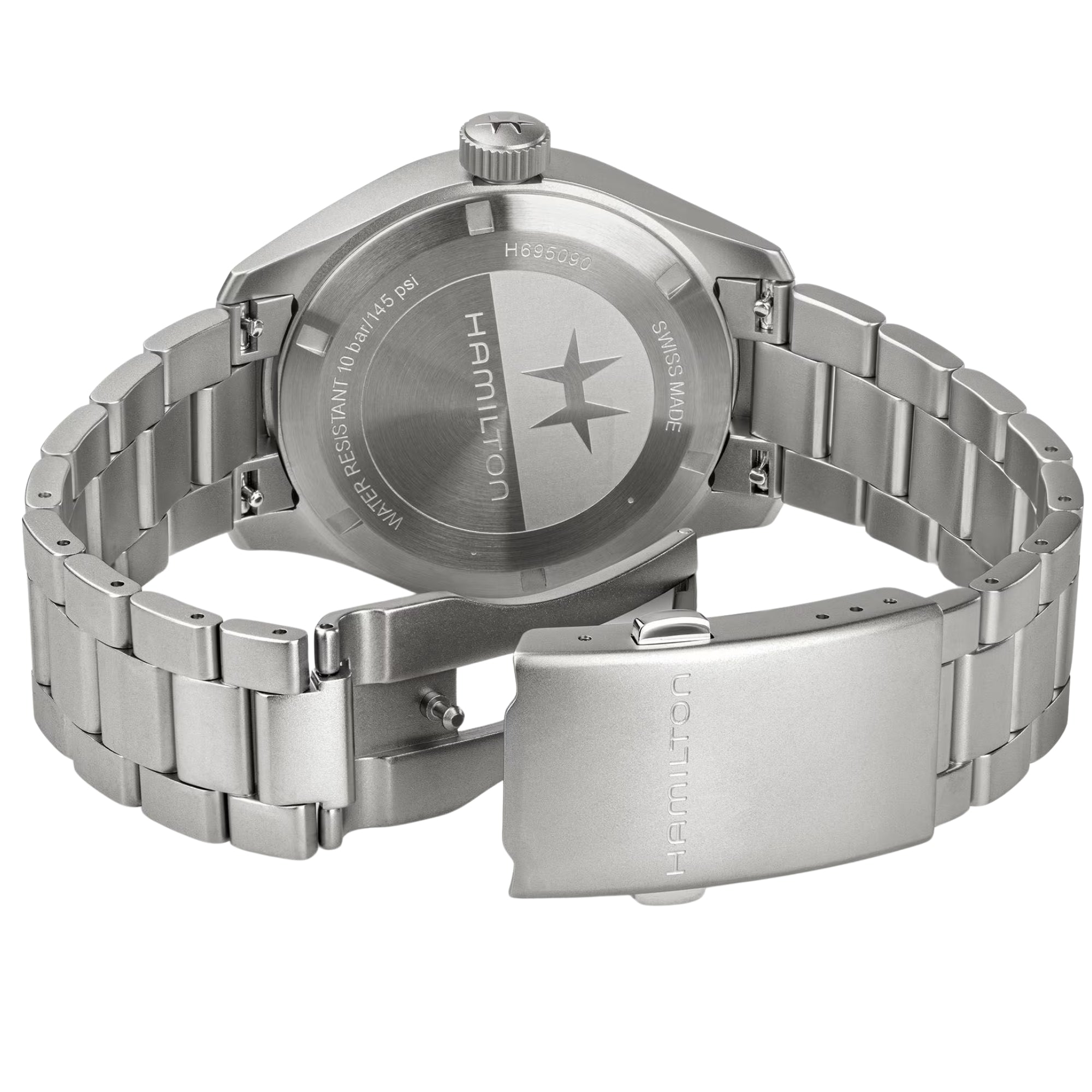 Hamilton Khaki Field H69509130 stainless steel bracelet and folding clasp detail