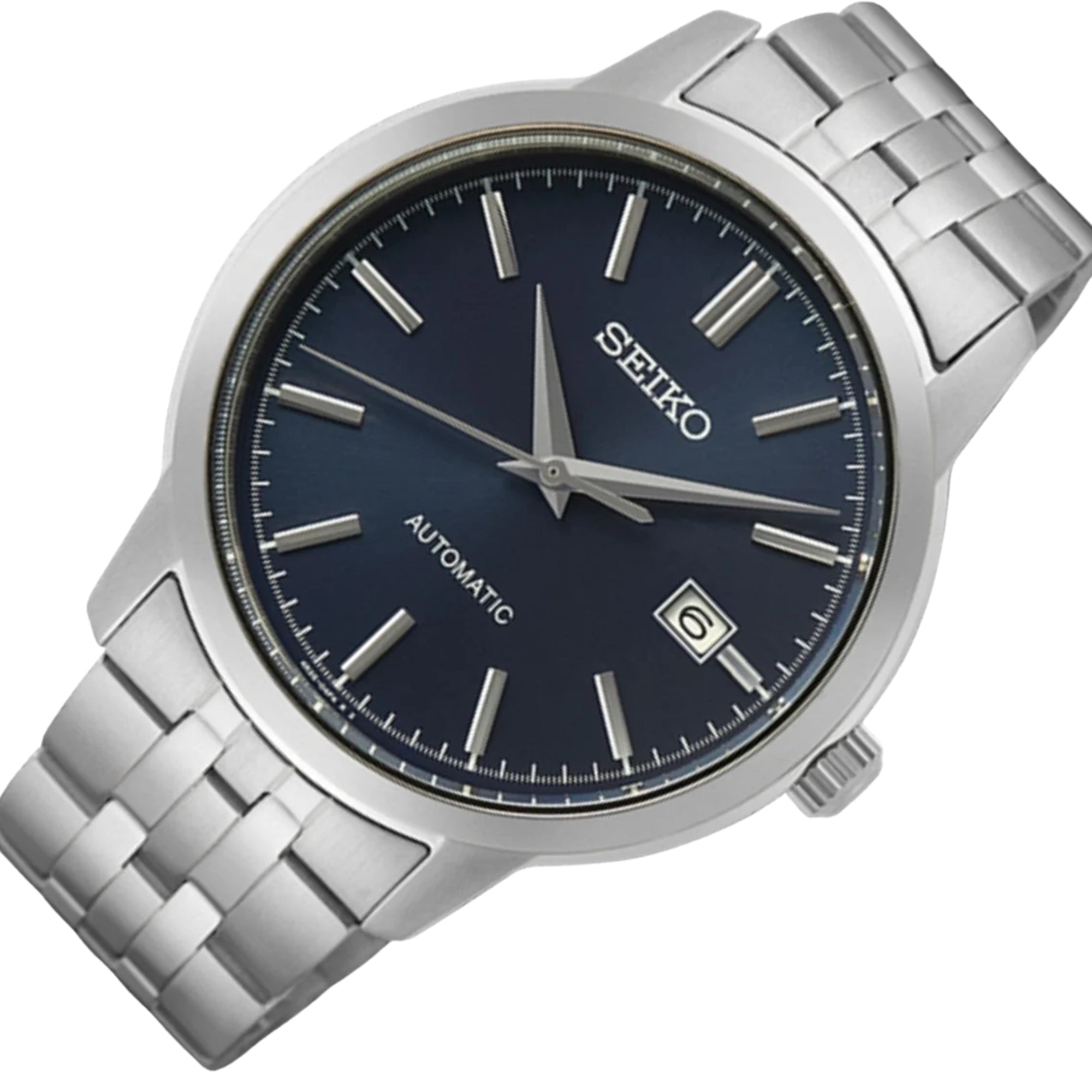 Seiko Essentials 41mm Blue Dial Steel Mens Automatic Watch SRPH87K1