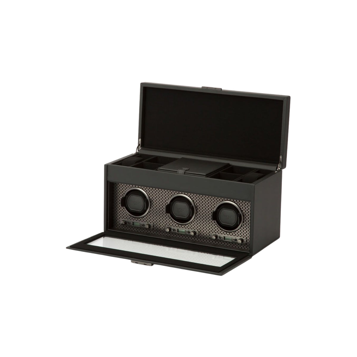 WOLF Axis Powder Coat Triple Watch Winder with Storage 469403