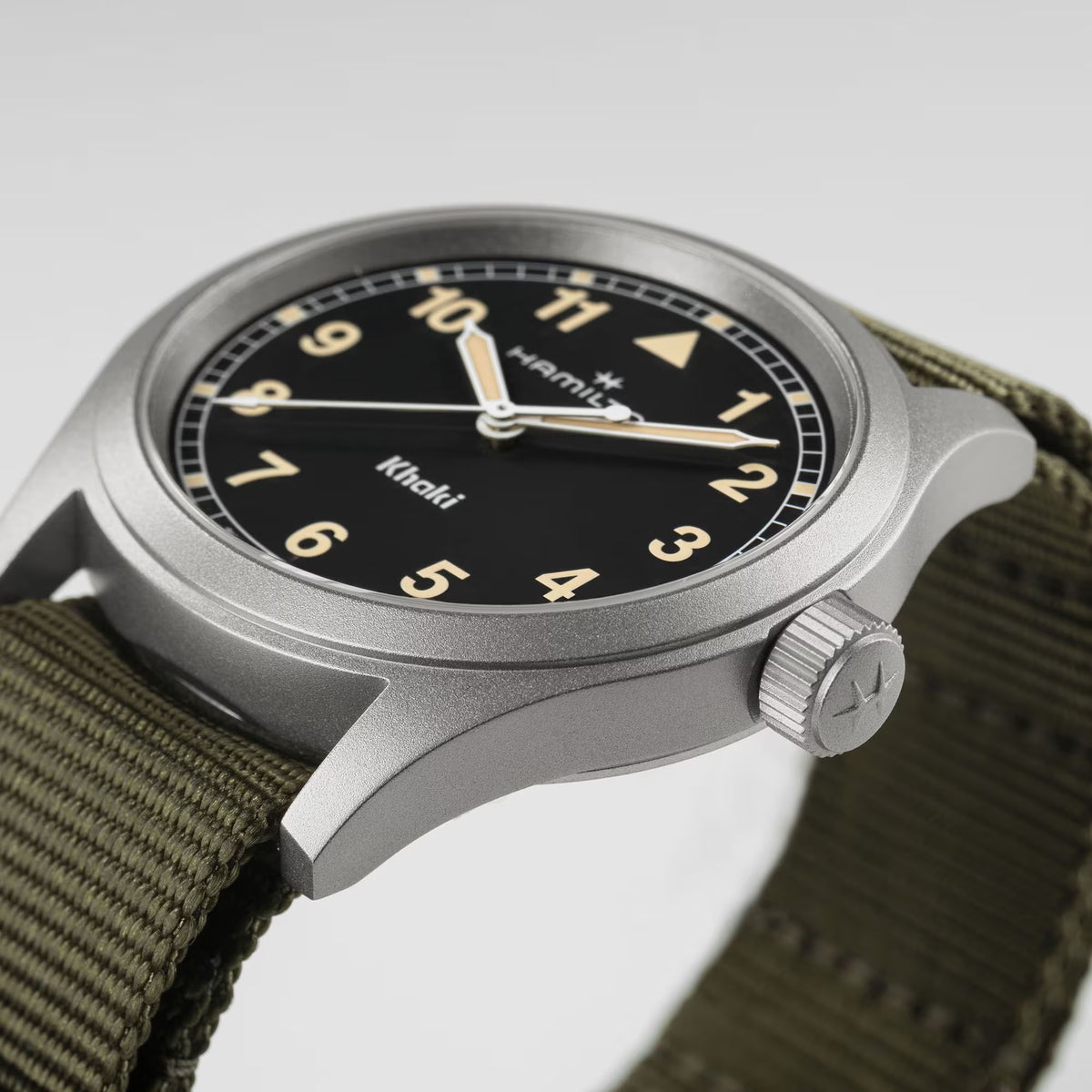Hamilton Khaki Field 38mm Black Dial NATO Mens Quartz Watch H69401930