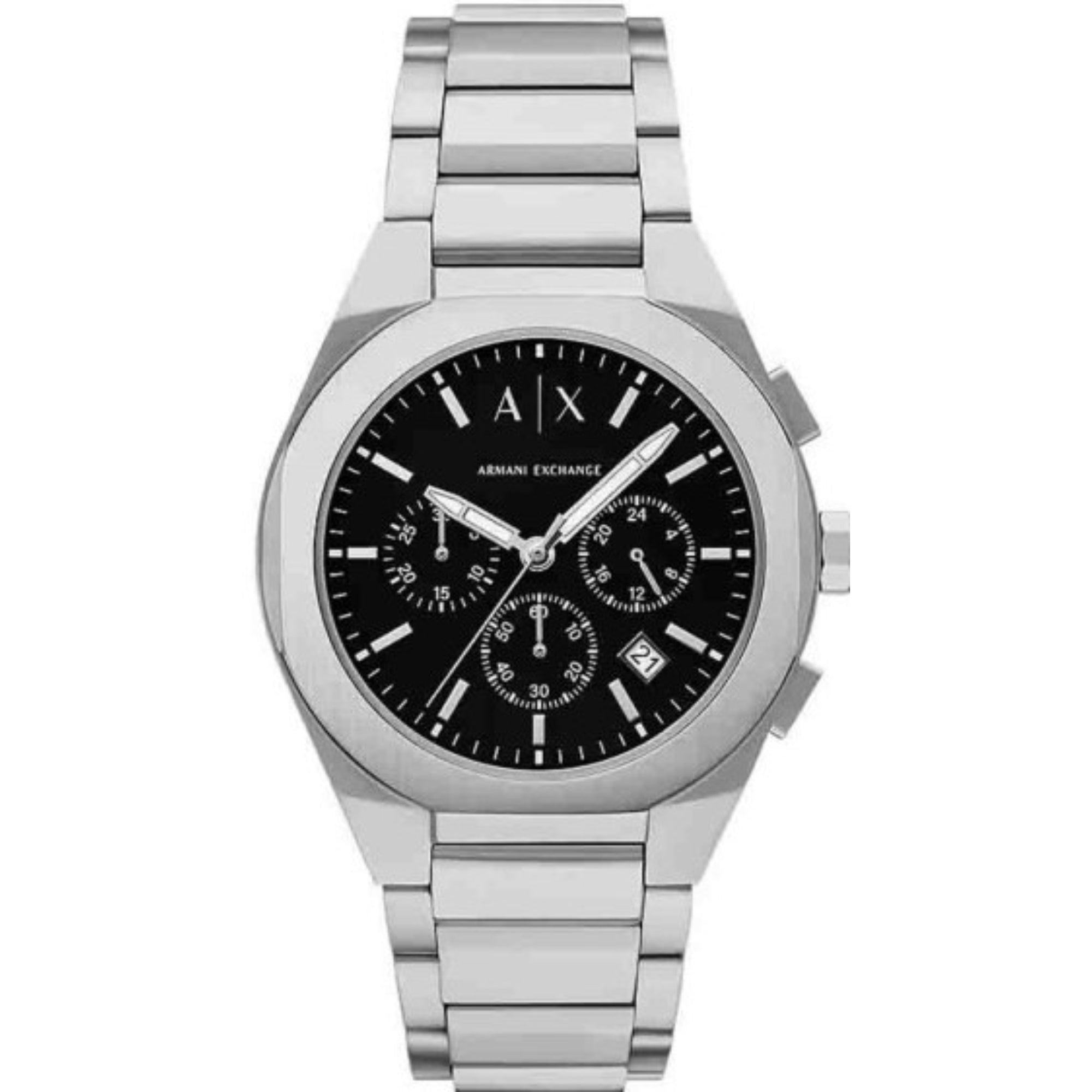 Armani Exchange Rafael 42mm Black Dial Steel Mens Watch AX4186