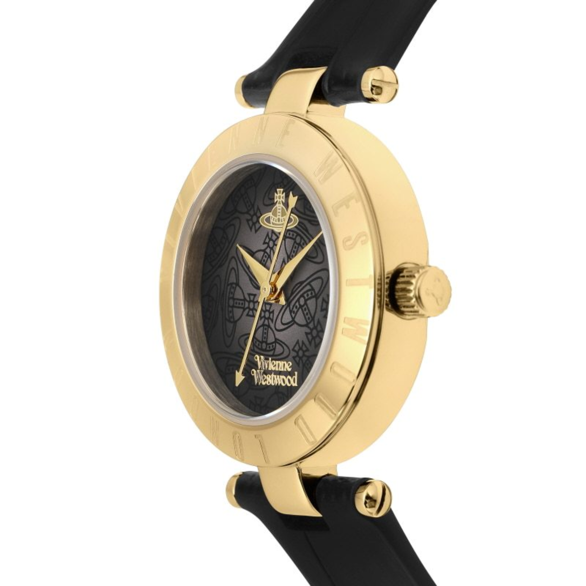 Vivienne Westwood Exclusive Westbourne II Quartz Black Dial Black Leather Strap Ladies Watch VV092BKBK
