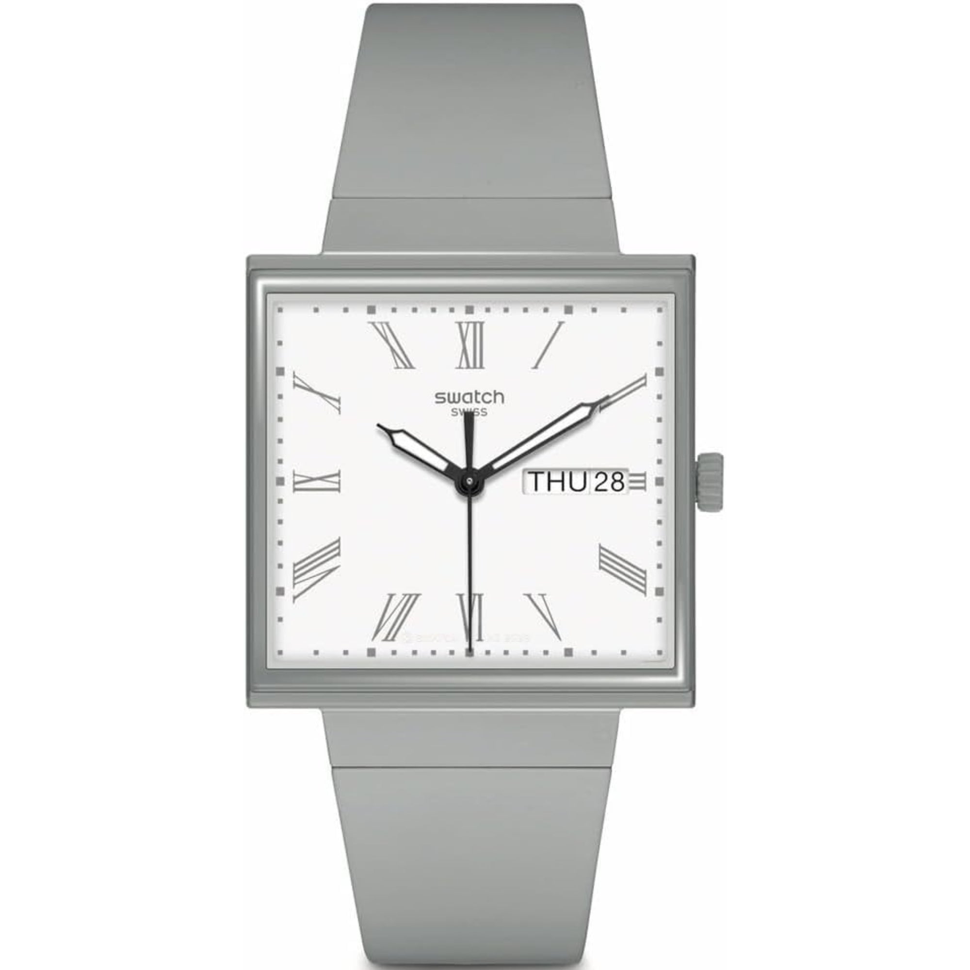 Swatch WHAT IF...GRAY? Square Bioceramic Unisex Watch SO34M700