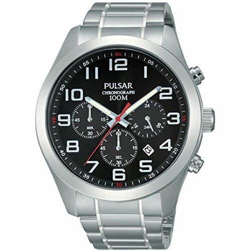 Pulsar Black Dial Stainless Steel Men's Chronograph PT3661X1
