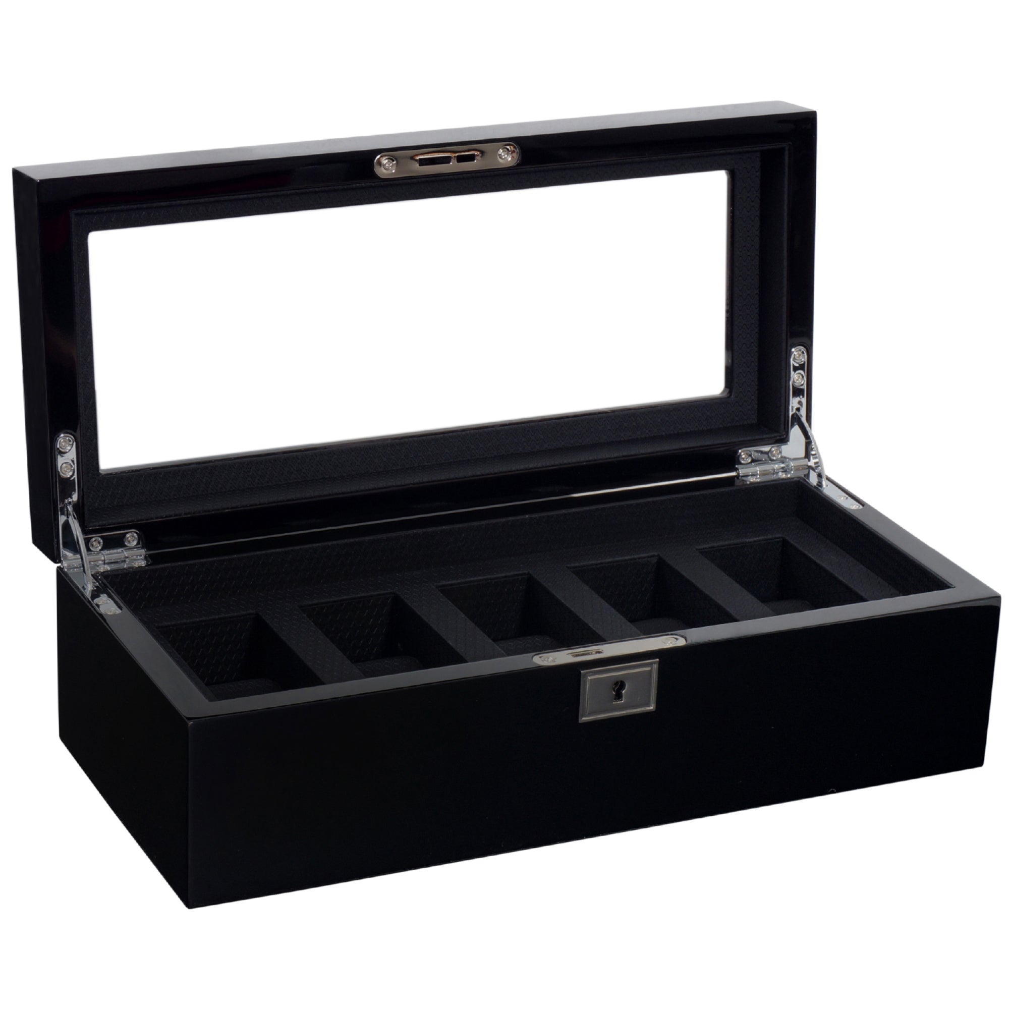 WOLF SAVOY BLACK 5-PIECE WATCH BOX 461570