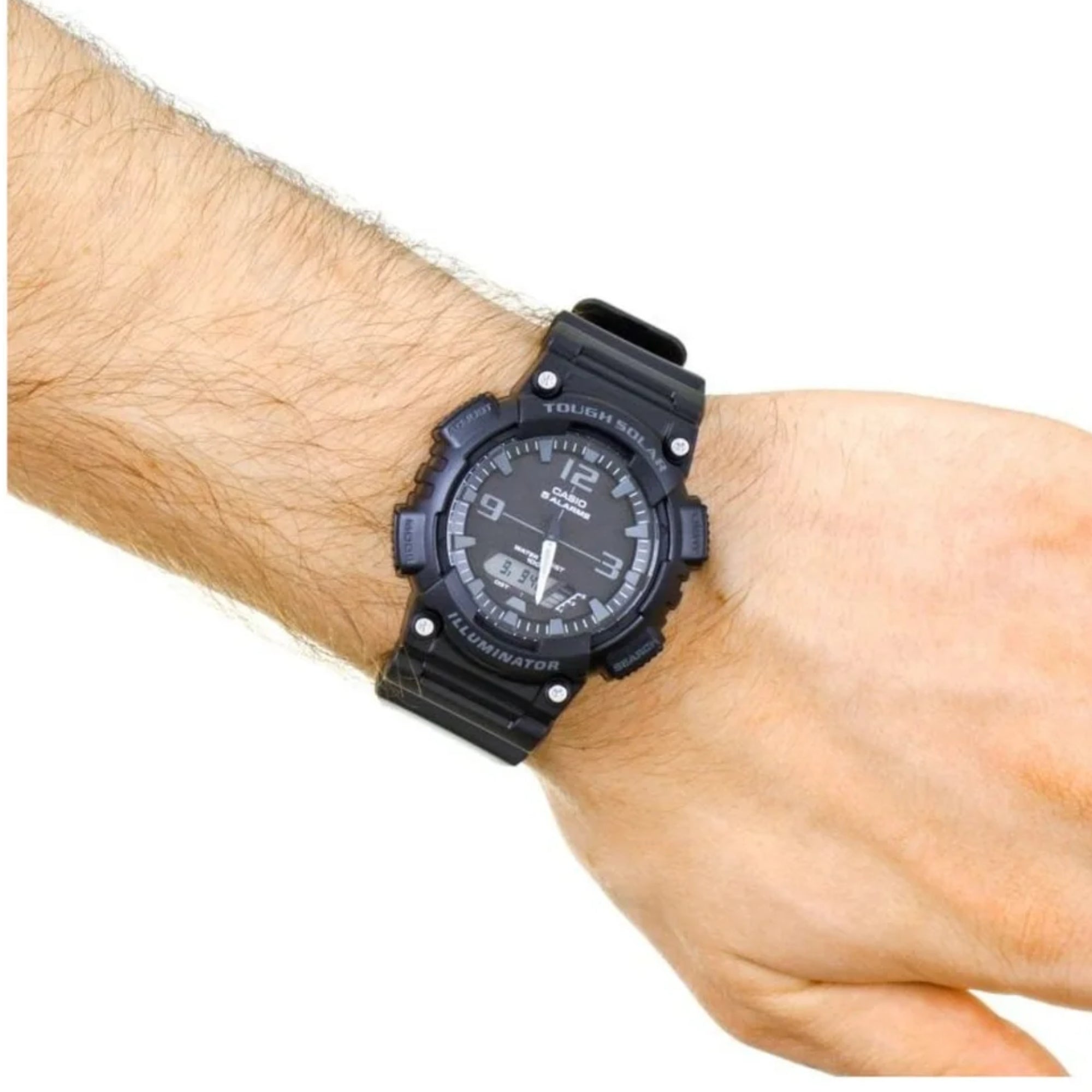 Casio Five Alarm Solar Powered Black Dial Black Resin Strap Men's Watch AQ-S810W-1A2VEF