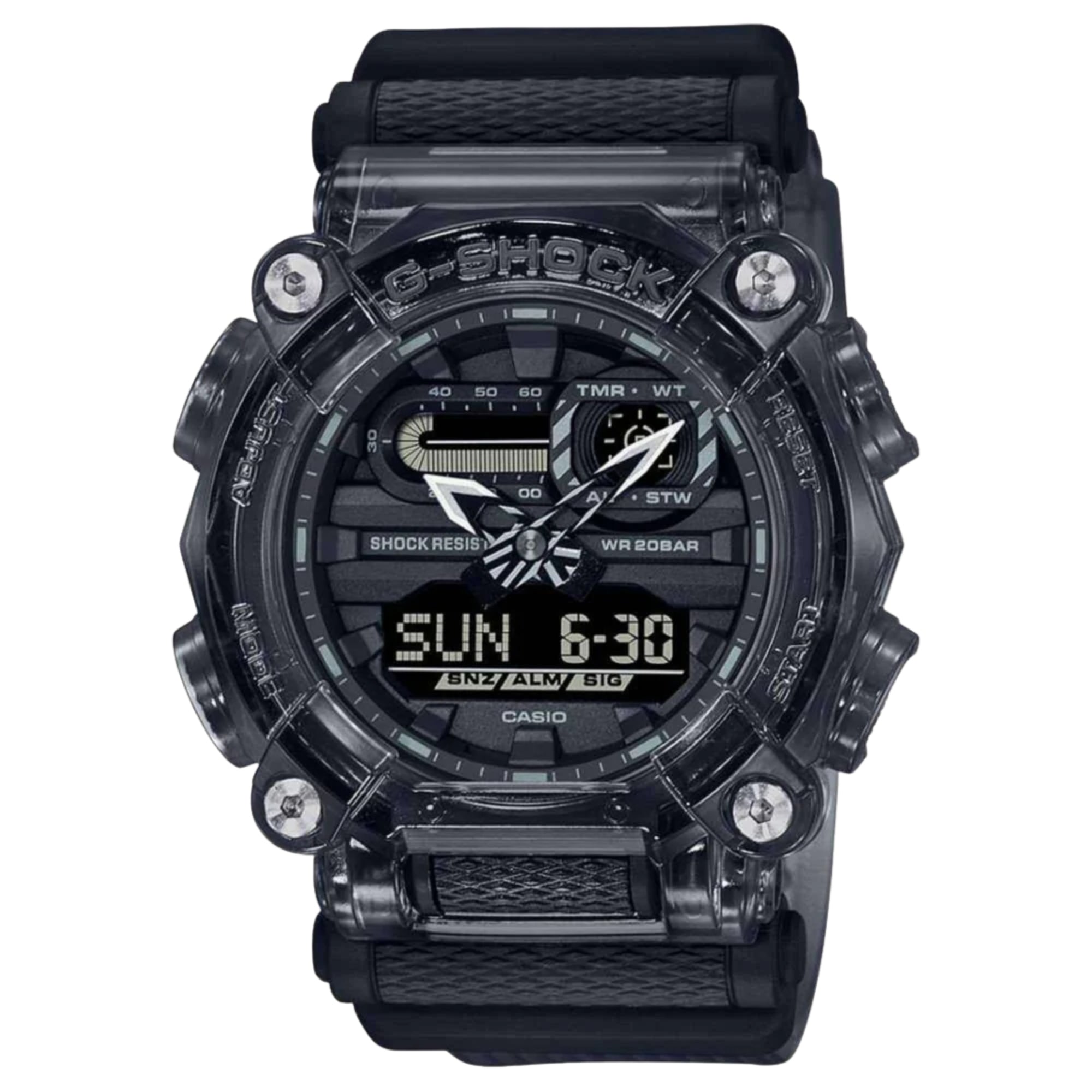 Casio G-Shock Skeleton Series Digital Grey Dial Resin Bracelet Mens Watch GA-900SKE-8AER