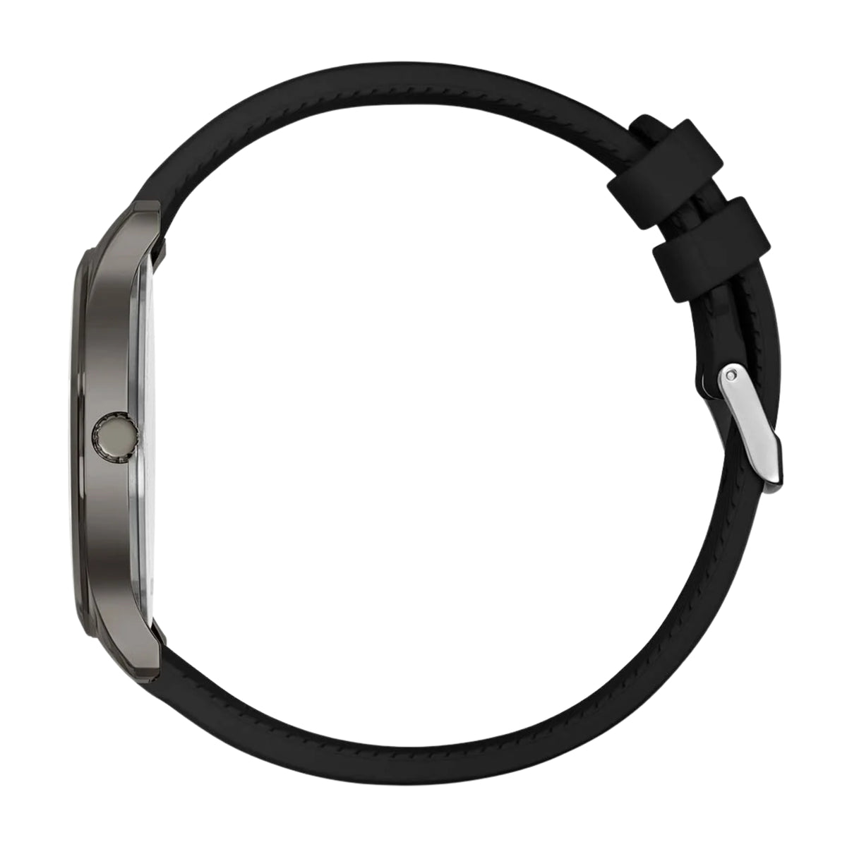 Wenger City Sport 01.1441.135 side view highlighting slim case edge, crown detail, and silicone strap curvature