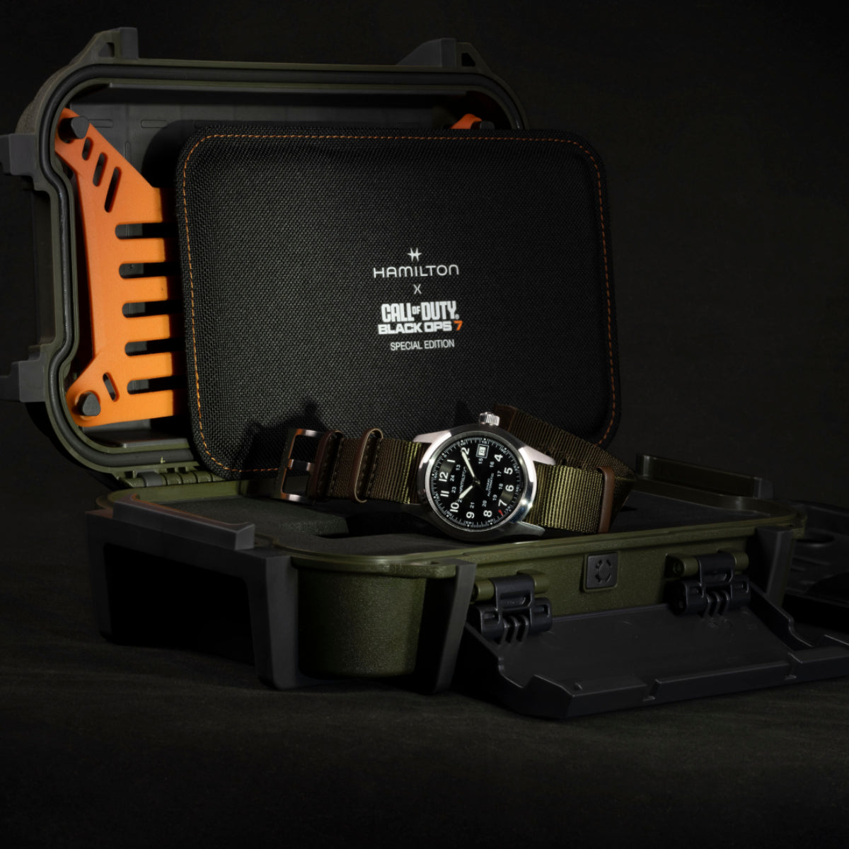 Hamilton x Call of Duty Black Ops 7 Khaki Field Special Edition Black Dial NATO Strap Men's Watch H70475930