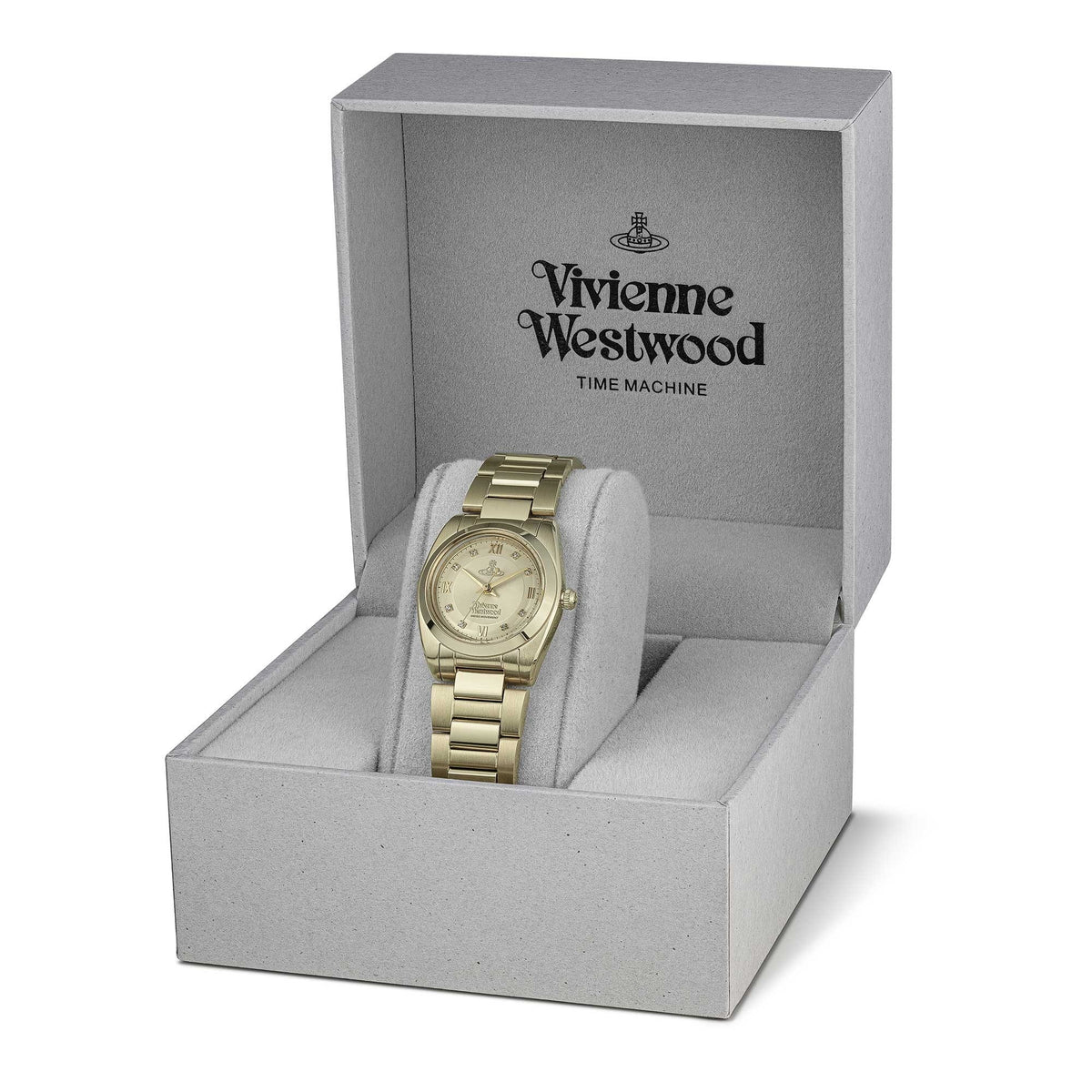 Vivienne Westwood The Tavistock 28mm Champagne Dial Yellow Gold-Tone Steel Ladies Quartz Watch VV356LGYGD
