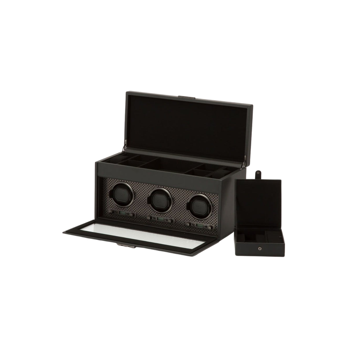 WOLF Axis Powder Coat Triple Watch Winder with Storage 469403