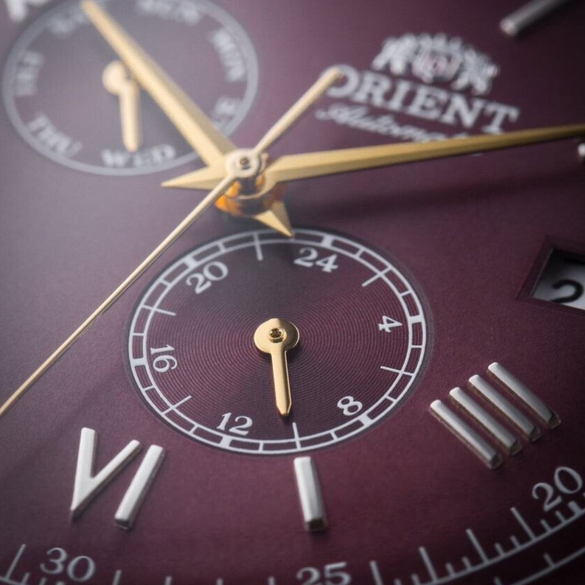 Orient Bambino 40,5 mm Bordeaux Zifferblatt Leder Herren Automatik Uhr RA-AK0705R30B